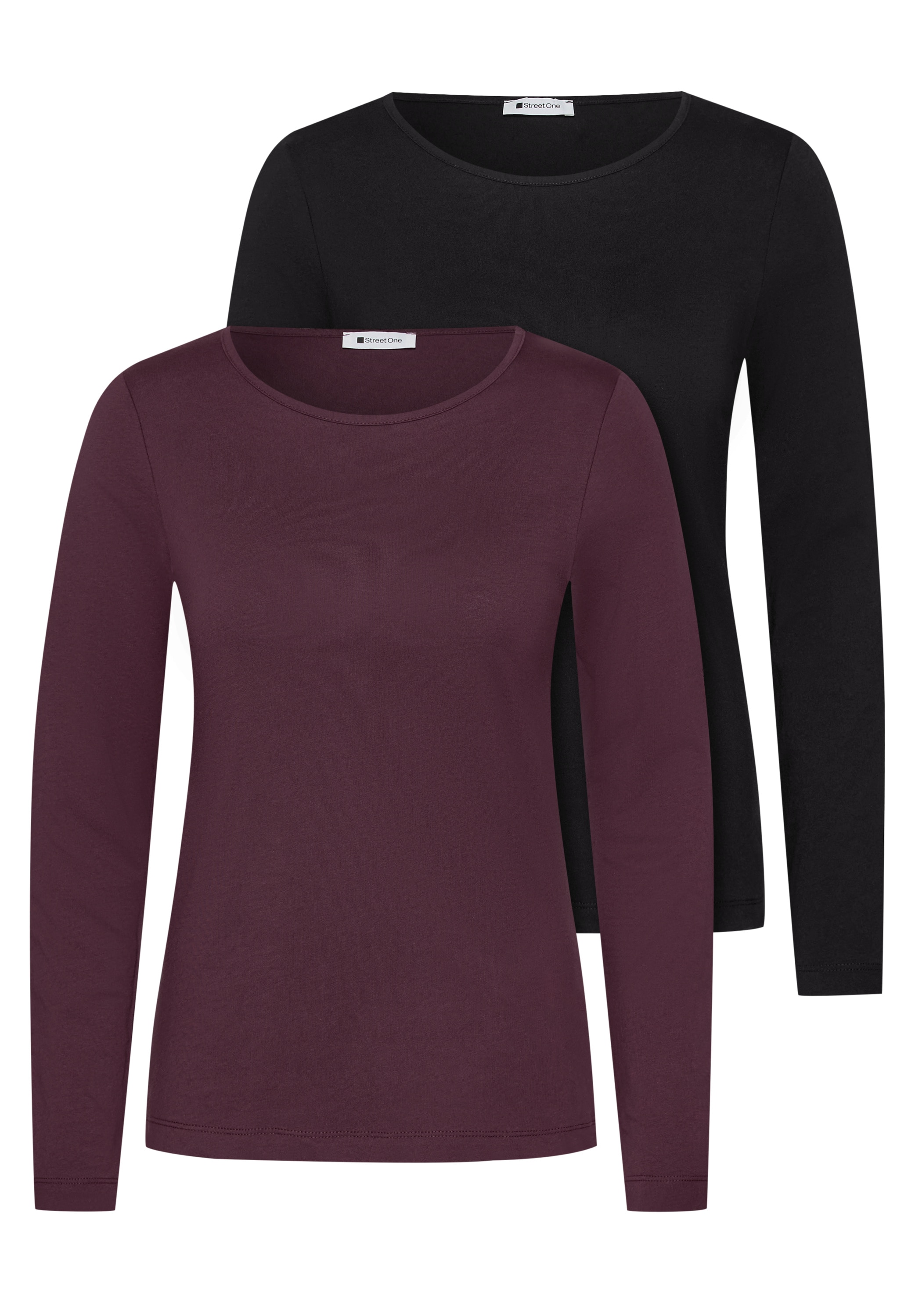 STREET ONE Langarmshirt aus reiner Baumwolle