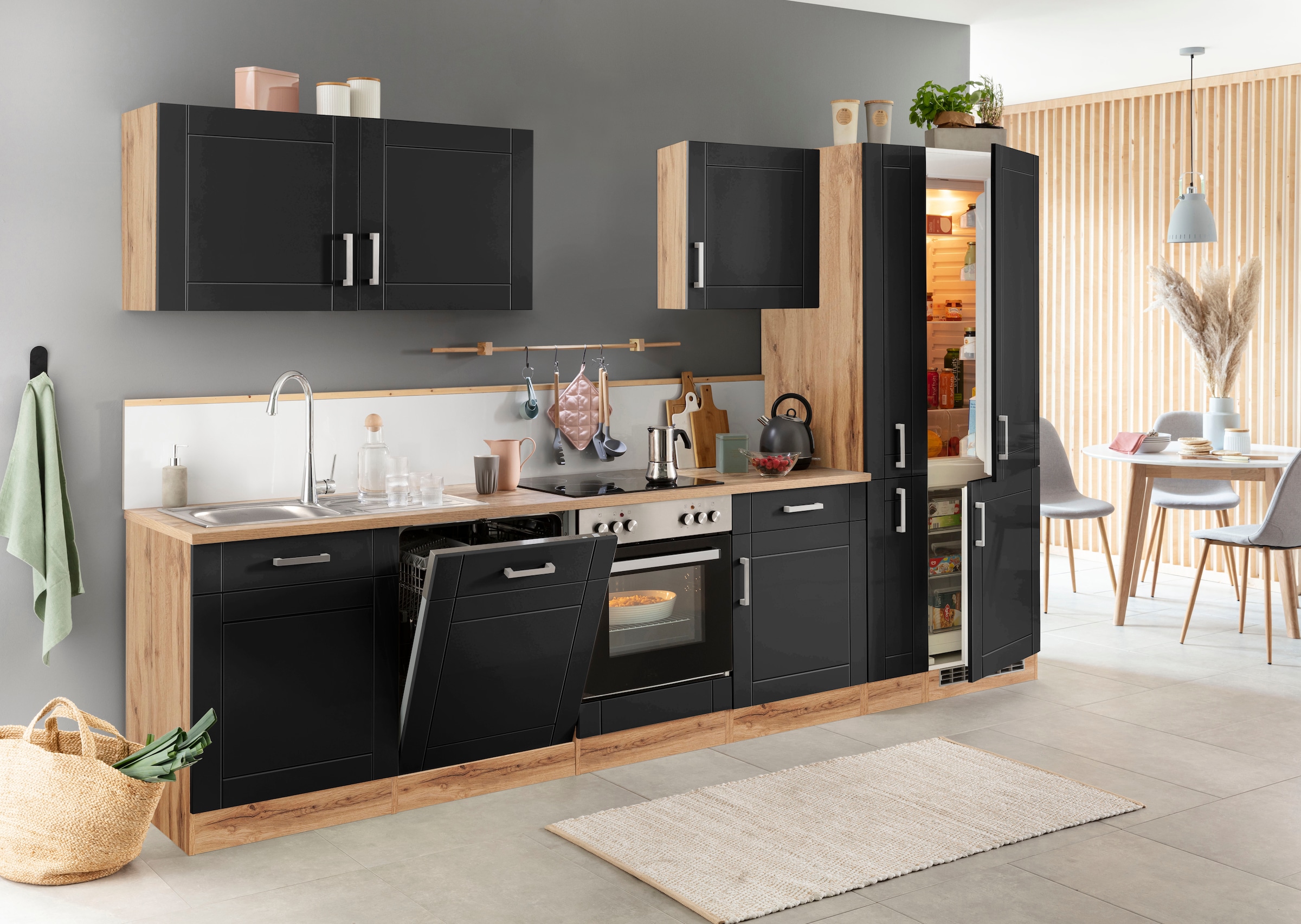 KOCHSTATION Küchenzeile »KS-Tinnum« ohne E-Geräte, Breite 330 cm