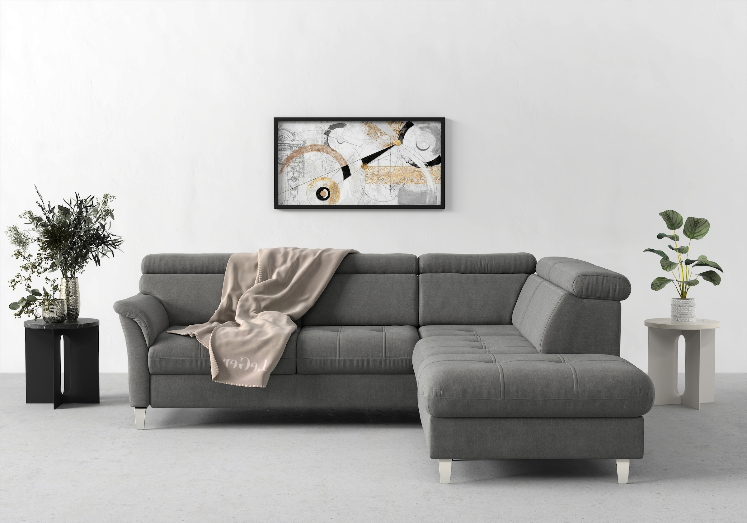 sit&more Ecksofa "Marano L-Form" inklusive Kopfteilverstellung, optional Schlaffunktion & Bettkasten
