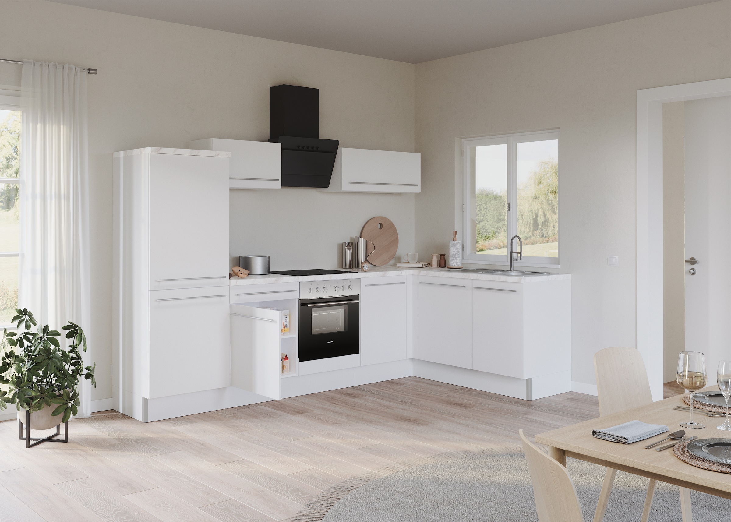 KOCHSTATION Küche "KS-Bern2", Stellmaße 295 x 175 cm, wahlweise mit E-Gerät günstig online kaufen