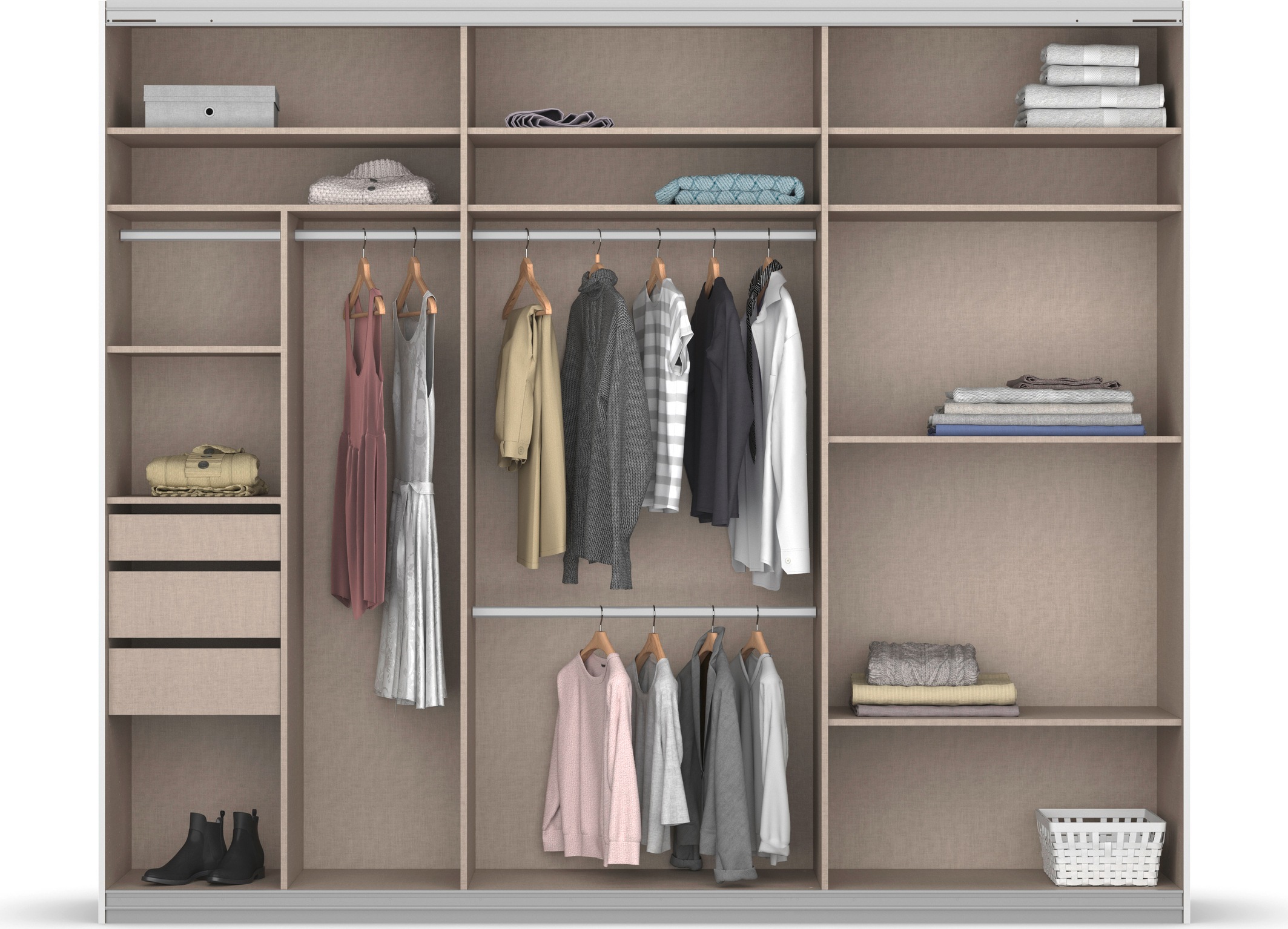 Thumbnail - rauch Schwebetürenschrank "Kleiderschrank Schrank Garderobe OTELI inkl. 3 Innenschubladen" Breiten 211/278/323/368 cm Hö...