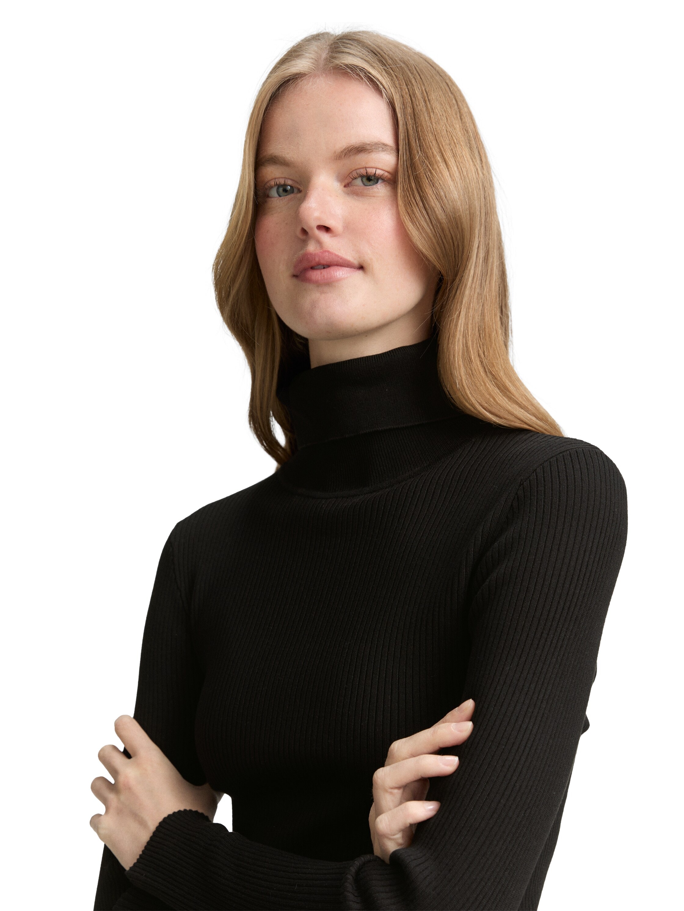 TOM TAILOR Denim Rollkragenpullover, in Strick-Optik