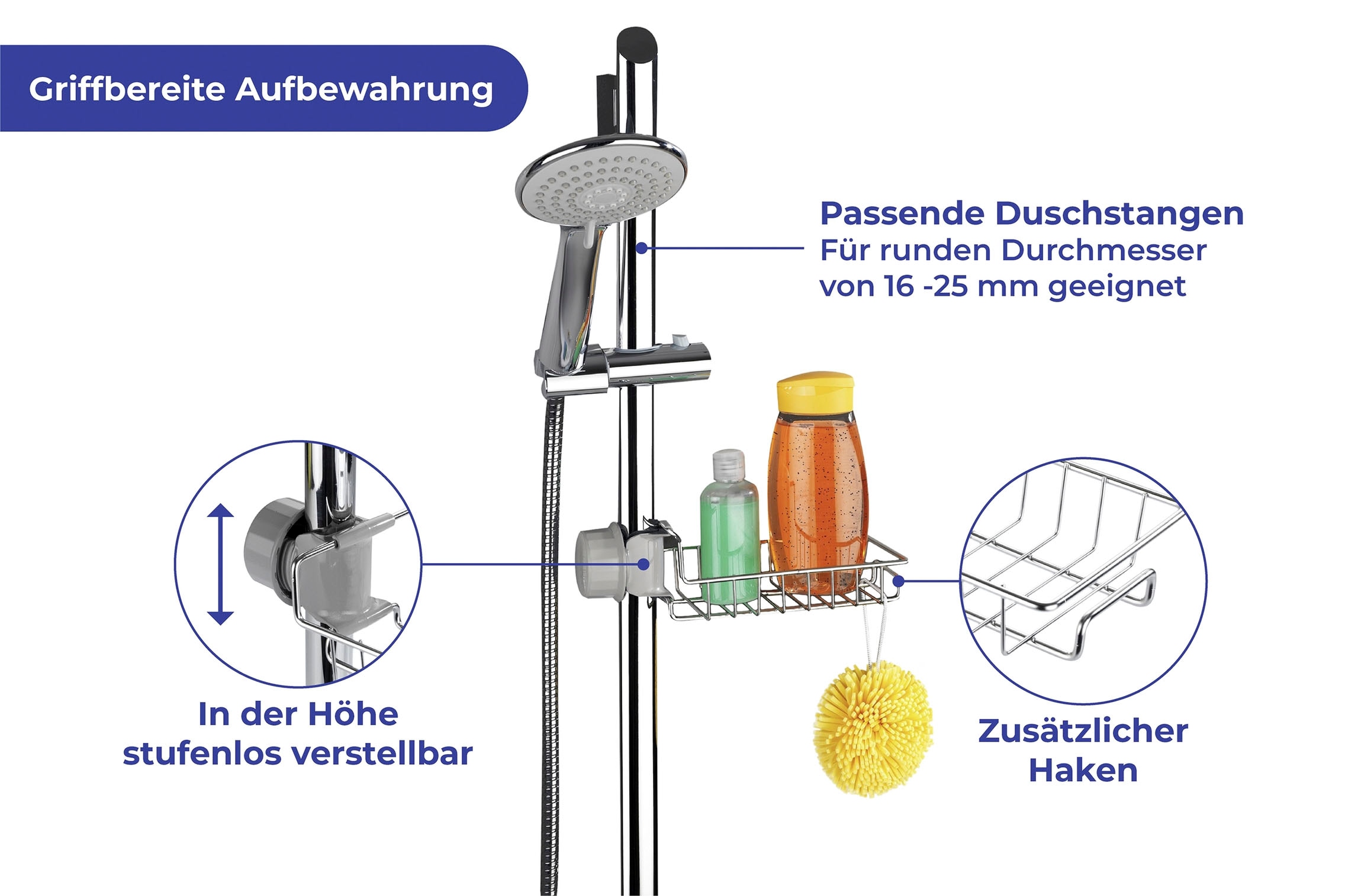 WENKO Duschablage »Duschablage Edelstahl«, 1 Ablage