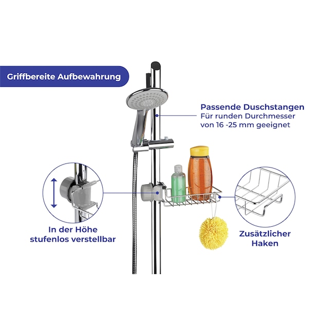 WENKO Duschablage »Duschablage Edelstahl«, 1 Ablage online bestellen | BAUR