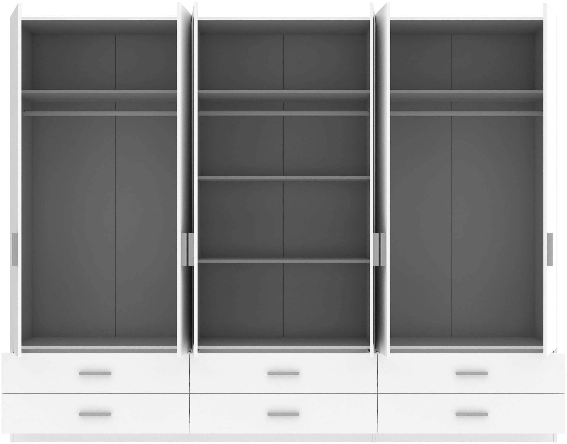 FORTE Kleiderschrank »Forte ASUMPTA ,Breite 2,70m, Schubladen, Spiegeltüren« B/H/T 269,7/210,5/54,2 cm , Viel Stauraum, Spiegel, FSC® zertifiziert