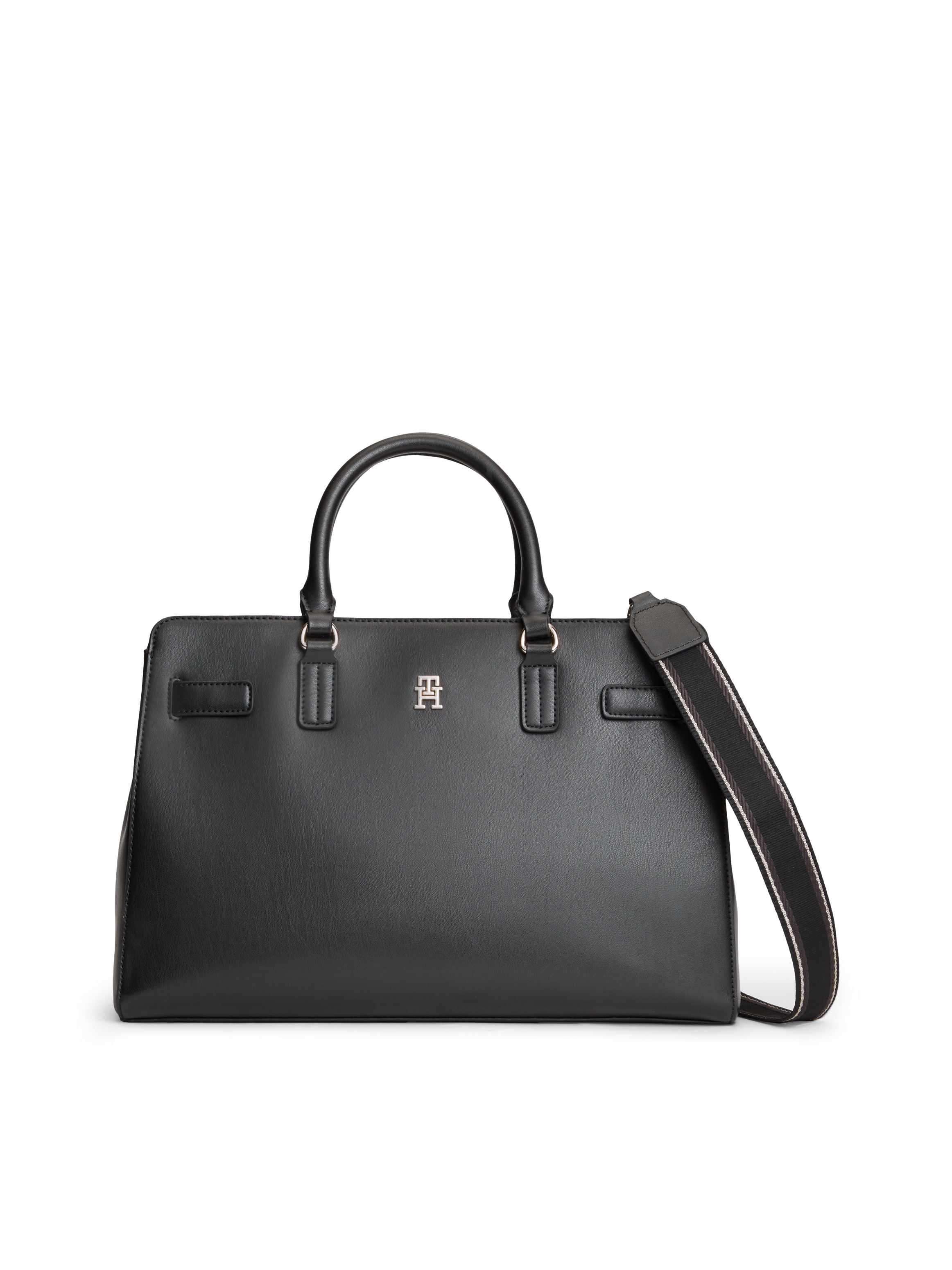 Tommy Hilfiger Handtasche "TH JOY SATCHEL" Damen Schultertasche, Umhängetasche mit TH-Logo