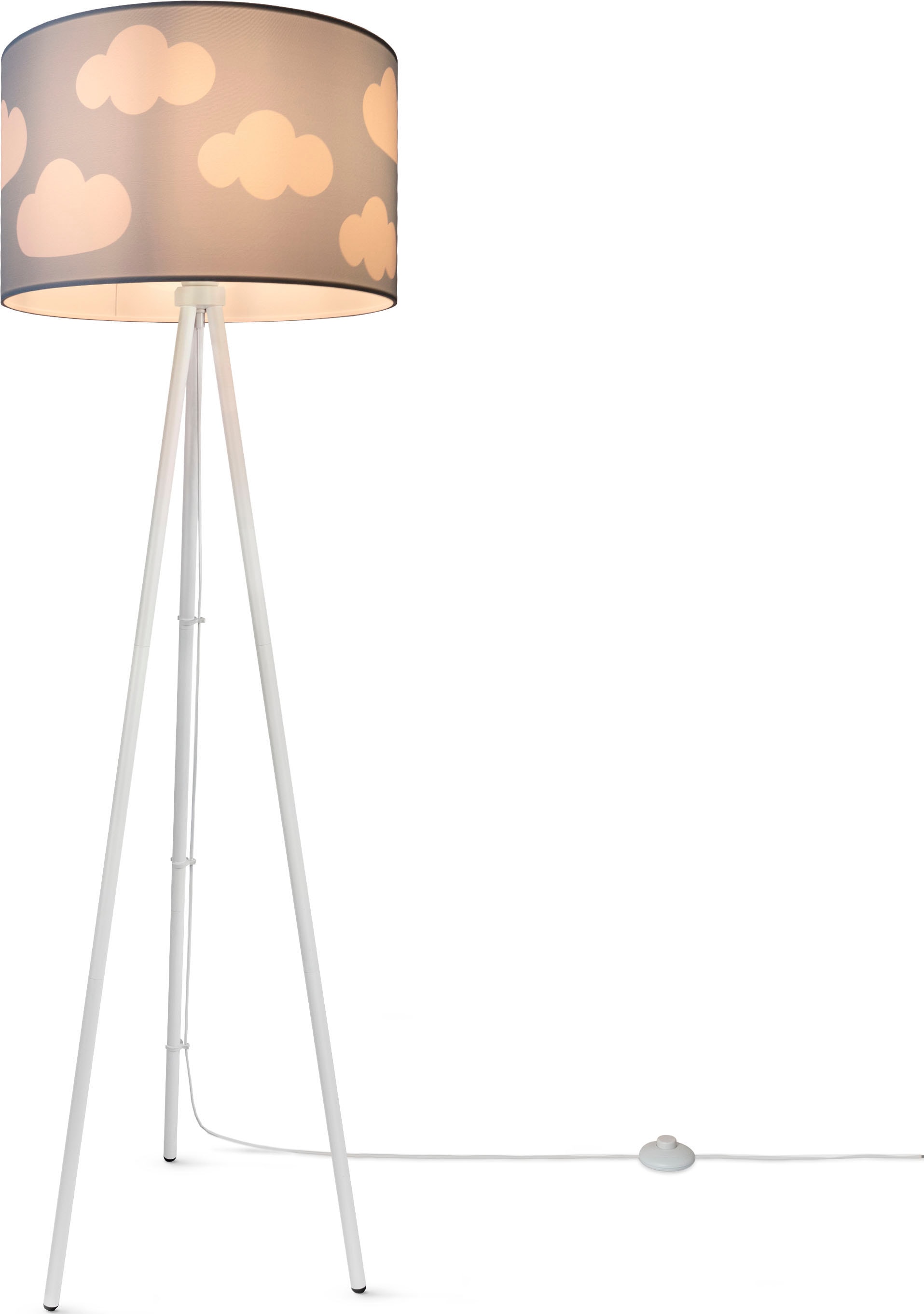 Paco Home Stehlampe »Trina Cosmo«, Stehlampe Kinderzimmer Stoff  Lampenschirm Spielzimmer Wolken Pastell | BAUR
