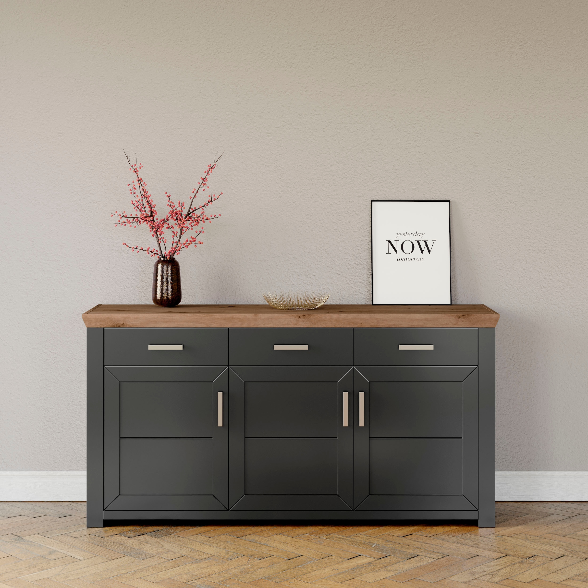 set one by Musterring Sideboard "York", Typ 52, in 3 Farbvarianten, Landhaus-Stil, B 184 x H 95 cm