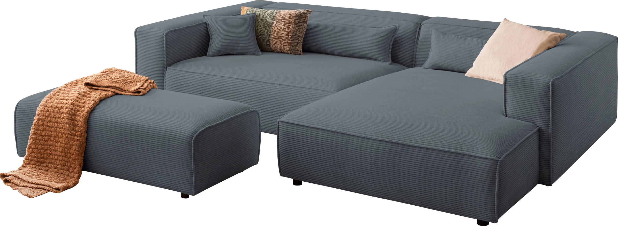LeGer Home by Lena Gercke Ecksofa "PIARA XXL, L-Form, Schlaffunktion, Cord, günstig online kaufen