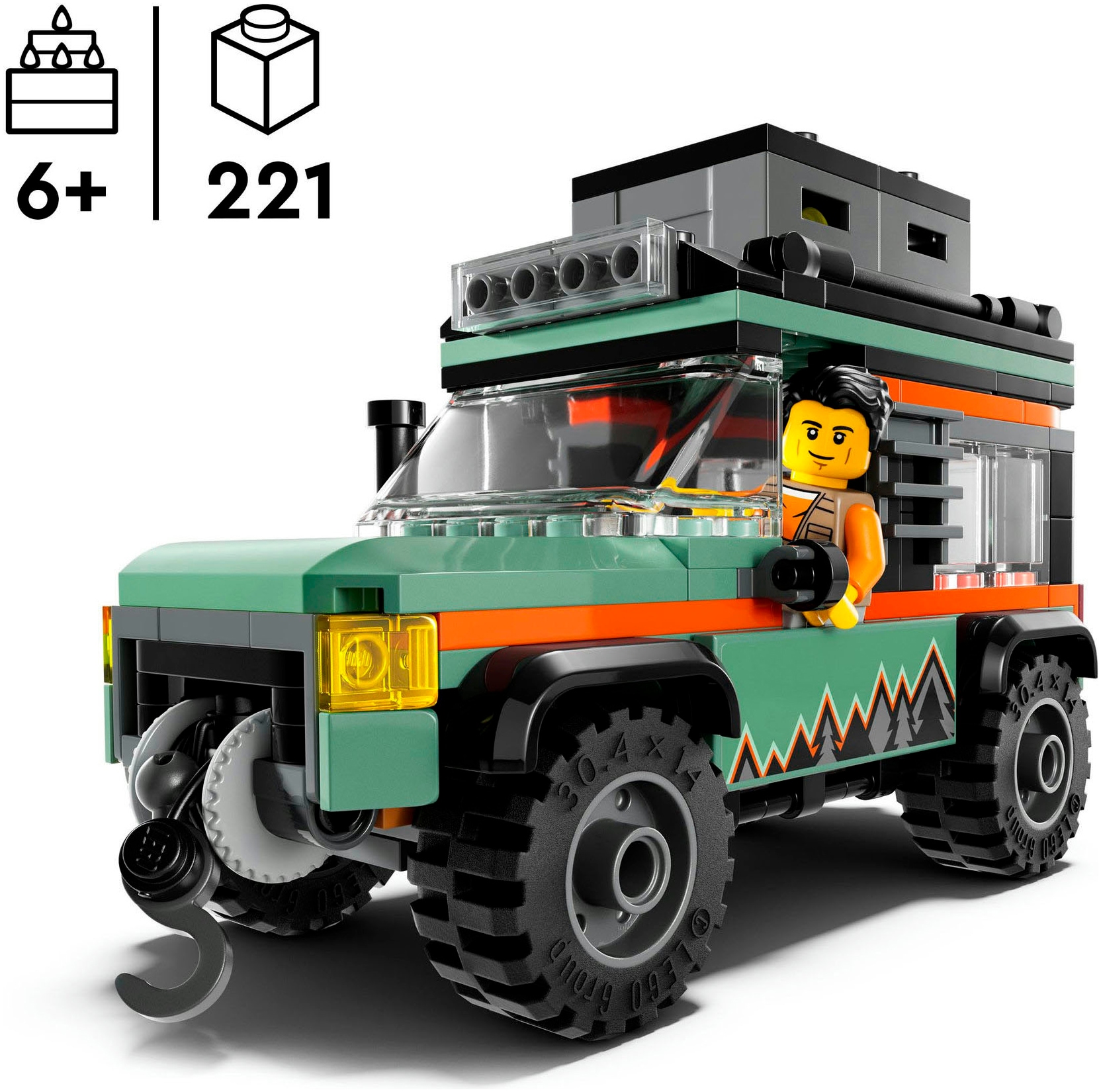 LEGO® Konstruktionsspielsteine »Offroad Geländewagen (60447), LEGO City«, (221 St.), Made in Europe