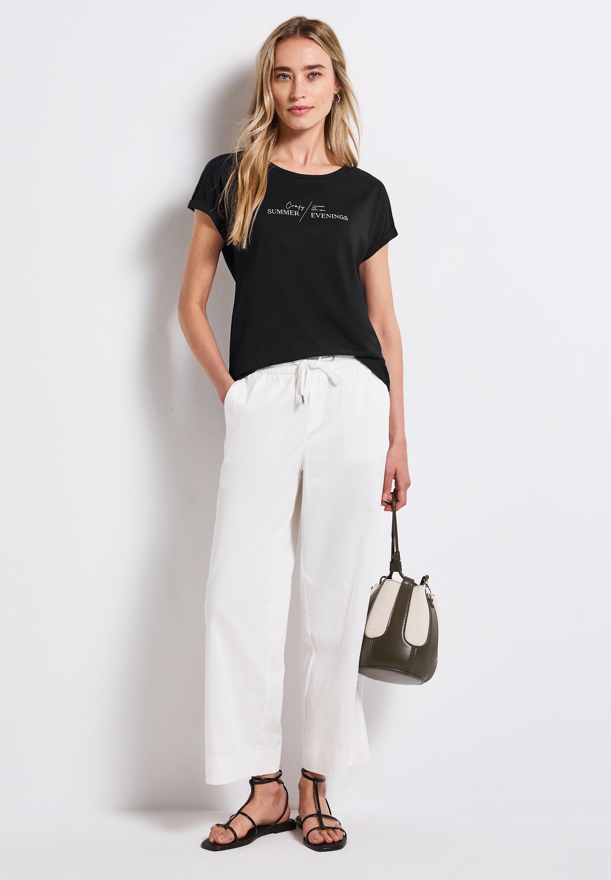 STREET ONE T-Shirt, aus Baumwolle mit Stretchante