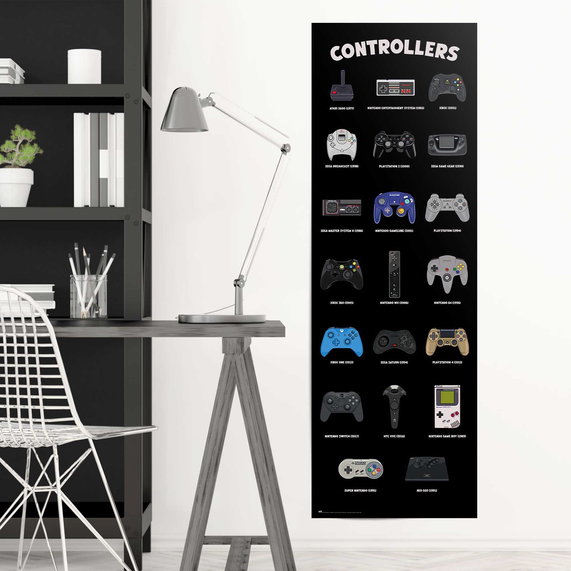 Reinders! Poster »Controllers«, Teenager Zimmer - Schwarz - 170 gr. Papier - Games - 53x158 cm