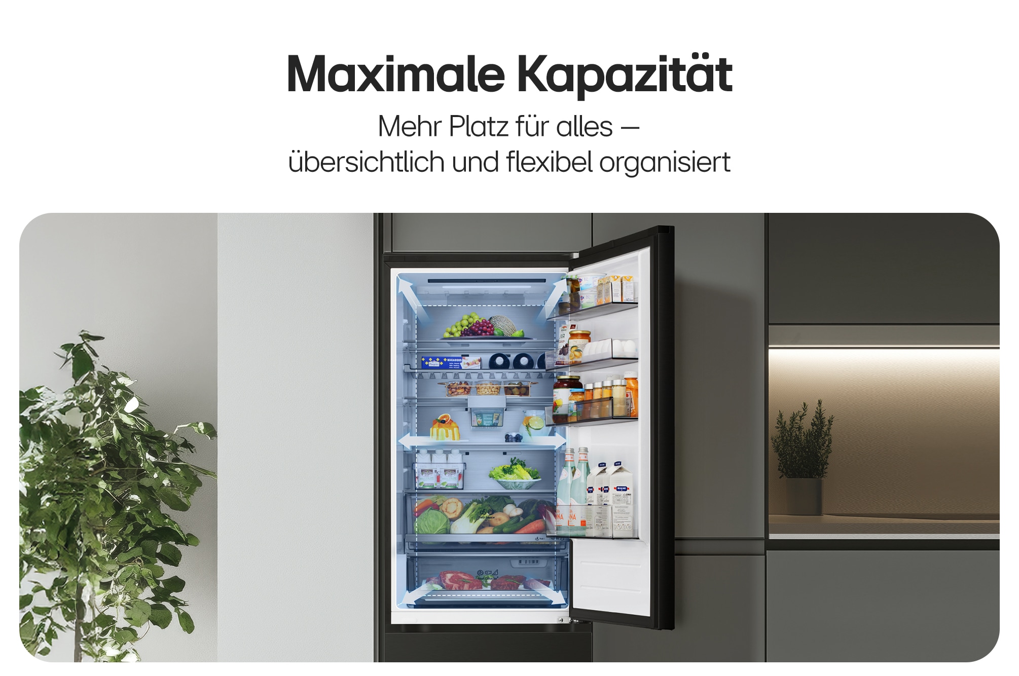LG Kühl-/Gefrierkombination Serie 7 »GBBS716AEV« 186 cm hoch 59,7 cm breit Vollintegrierbarer Kühlschrank dank frontaler Luftzufuhr und Abluft