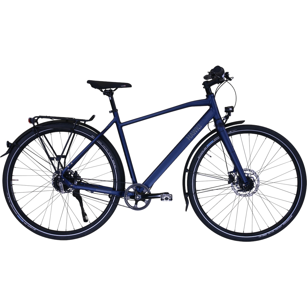 HAWK Bikes Trekkingrad »HAWK Trekking Gent Super Deluxe Ocean Blue«, 8 Gang, Shimano, Nexus Schaltwerk