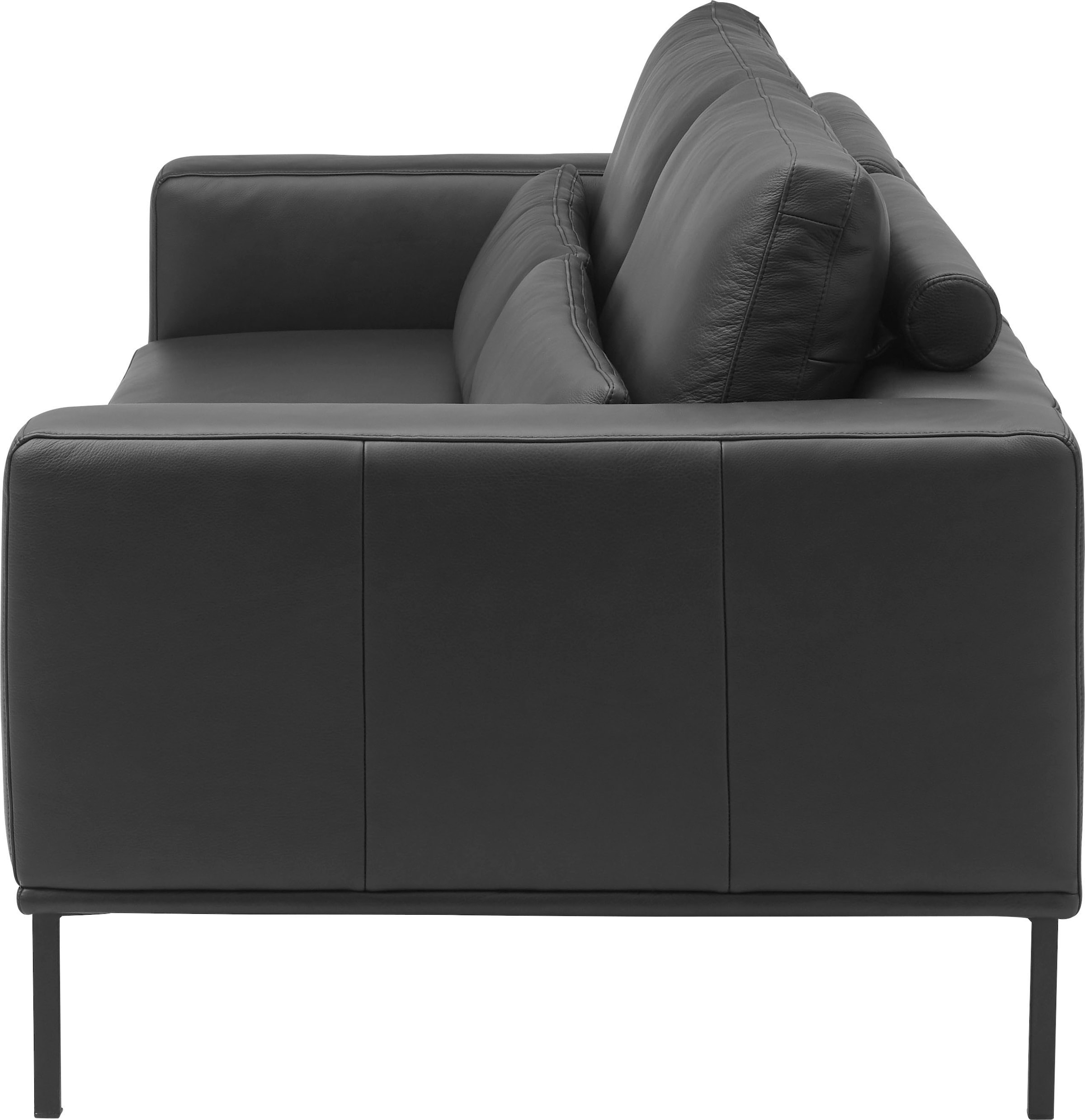 Musterring 2,5-Sitzer »JustB!PM100« wahlweise mit Nierenkissen und mot. Sitzauszug, Metallfuß in schwarz