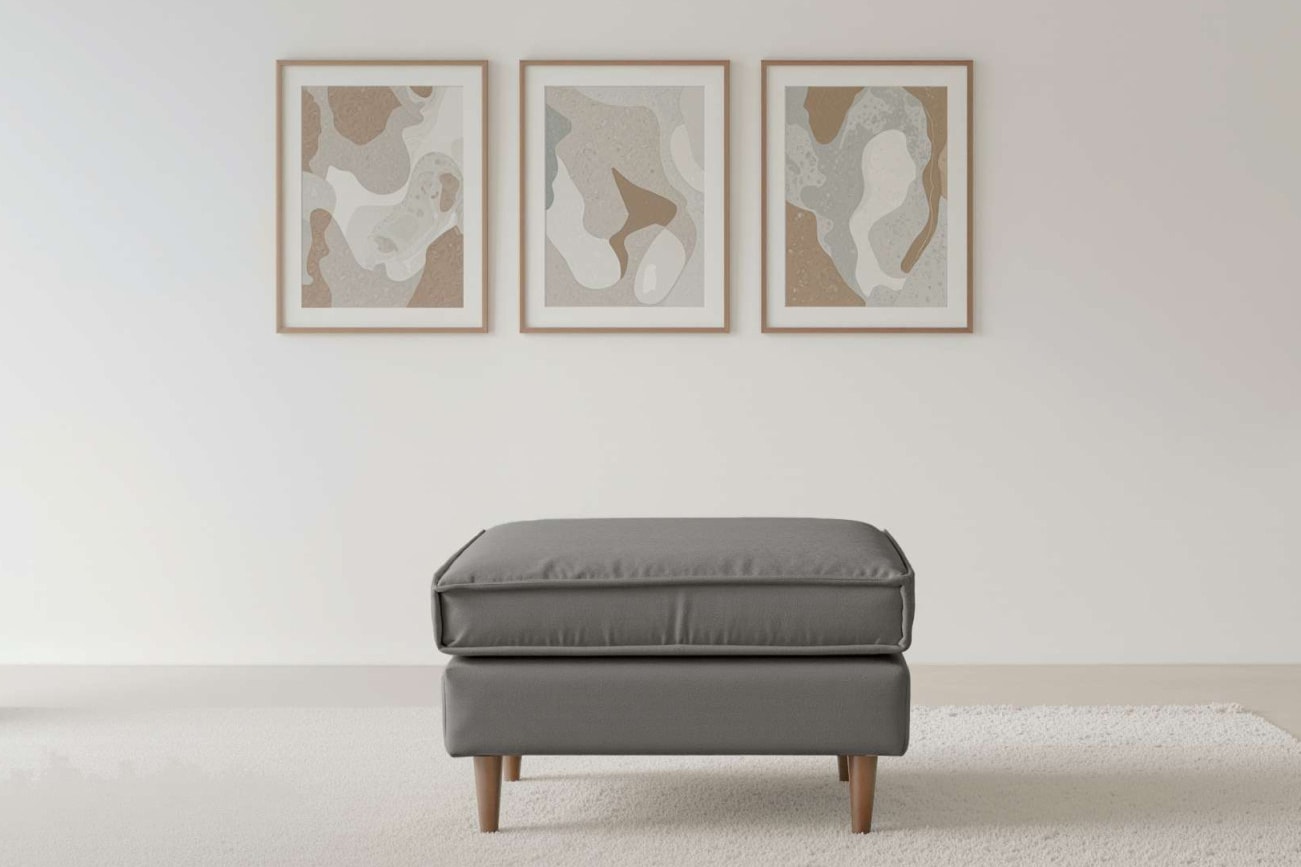 Home affaire Polsterhocker »Pinto Skandi« mit Keder, Massivholzfüße Eiche geräuchert