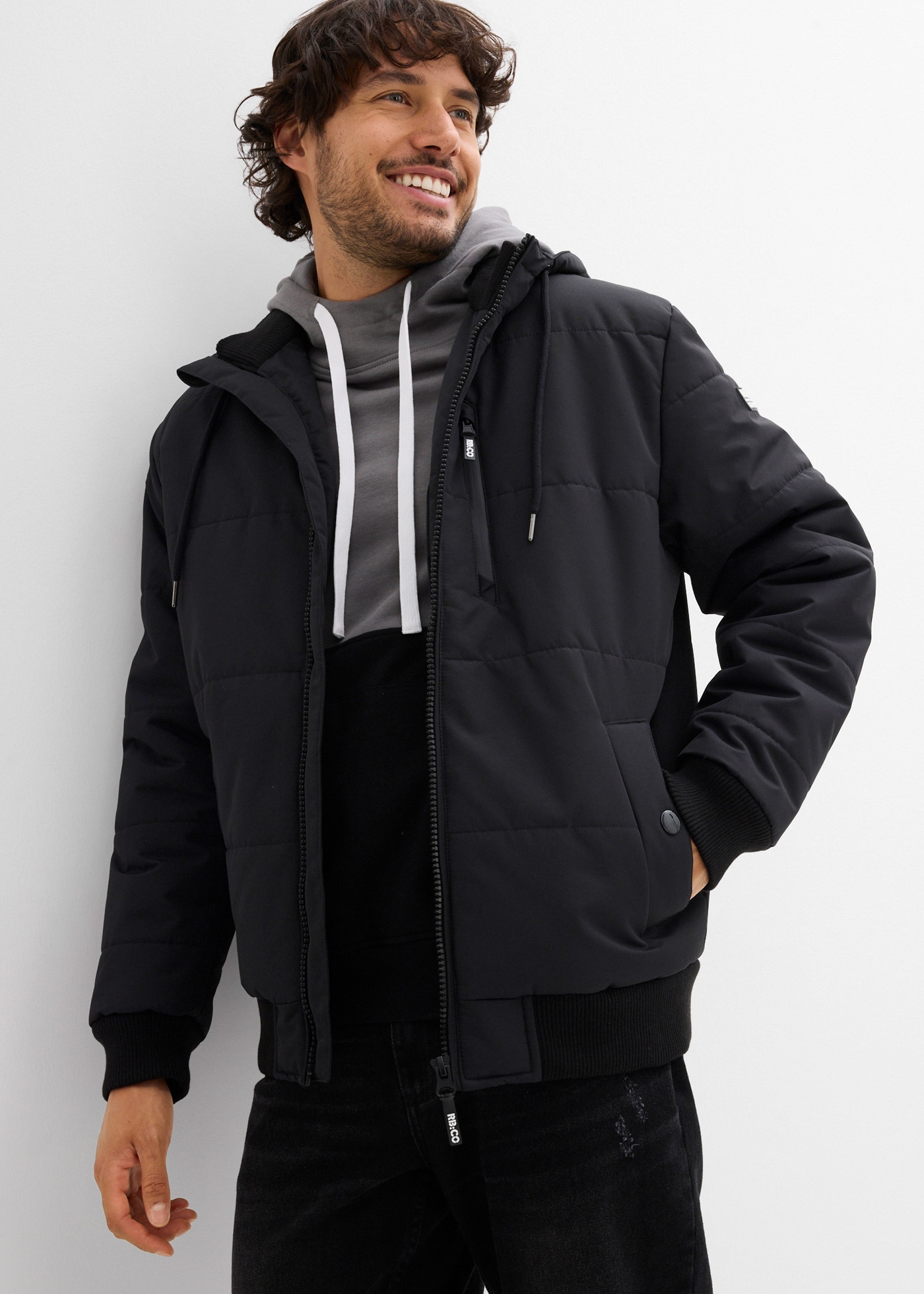bonprix Steppjacke "Winter-Steppjacke in Blousonform mit Kapuze" mit Kapuze günstig online kaufen