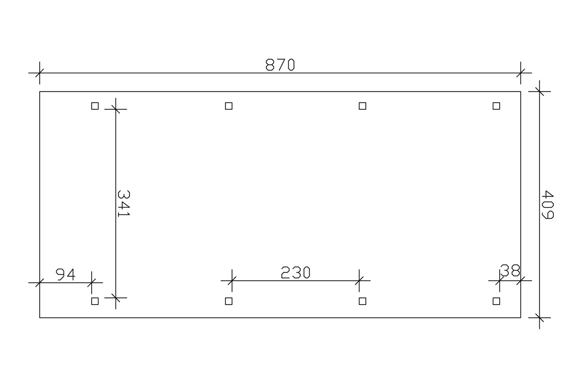Skanholz Einzelcarport »Wendland«, 341 cm, dunkelgrau
