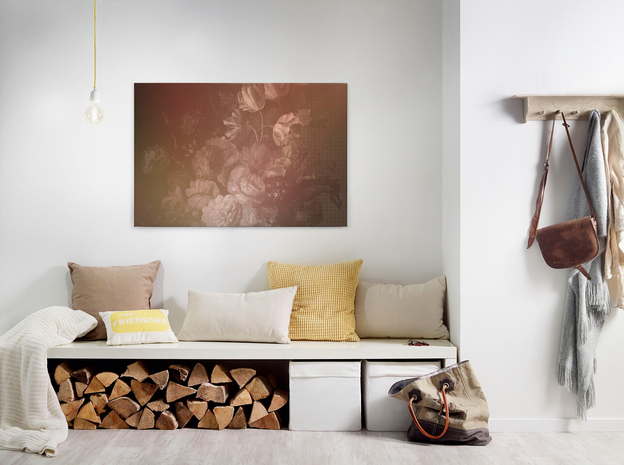 A.S. Création Leinwandbild "dutch pastel 3" Blumen Kunst 1 Stk. tlg. Keilrahmen Bild Floral Rosen Rosé Leinwand-Bild Wohnzimmer modern Wand