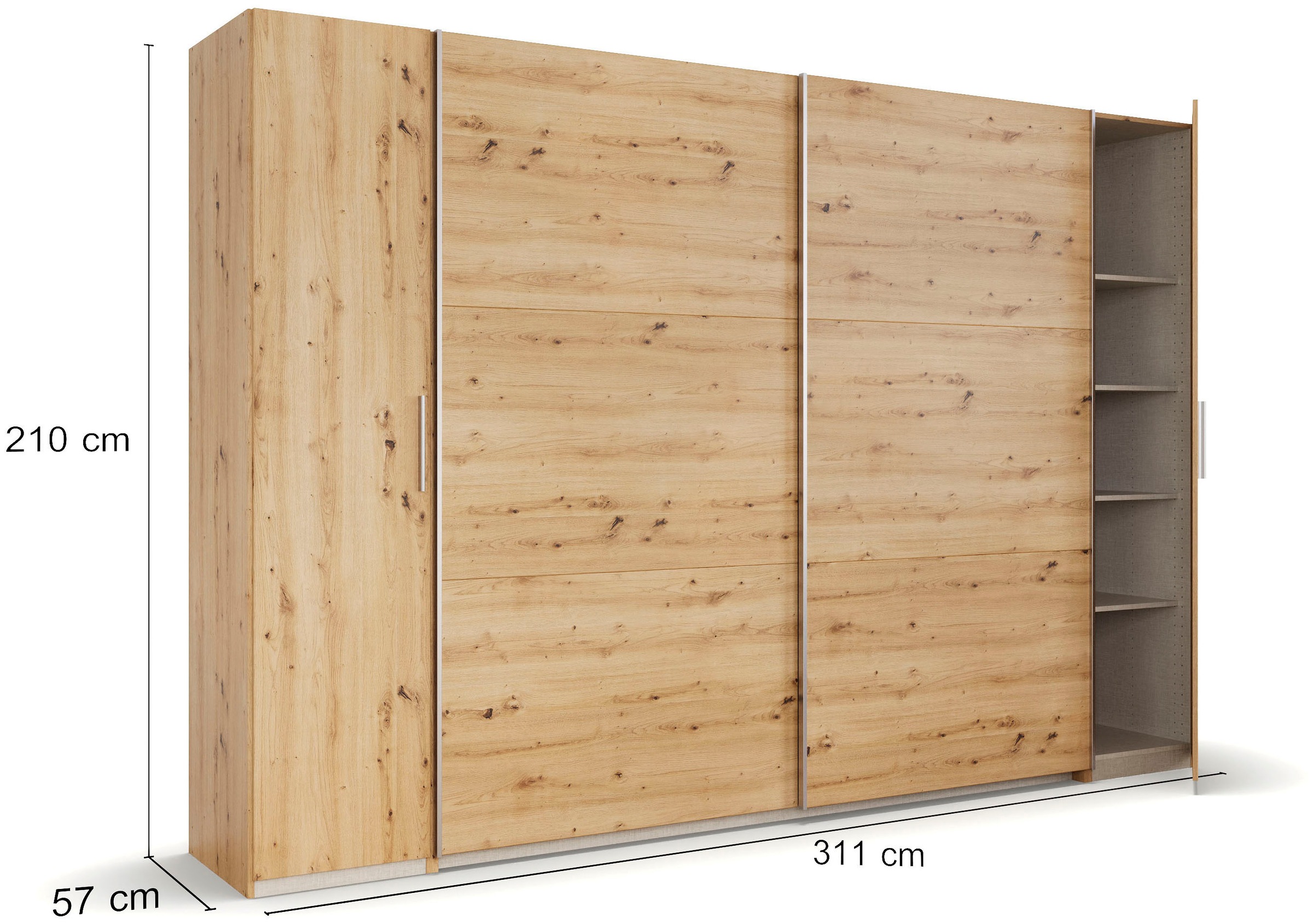 rauch Schwebetürenschrank »Kleiderschrank Drehtürenschrank Schrank Garderobe KRONACH TOPSELLER«, mit Dreh- und Schwebetüren und vielen Einlegeböden MADE IN GERMANY