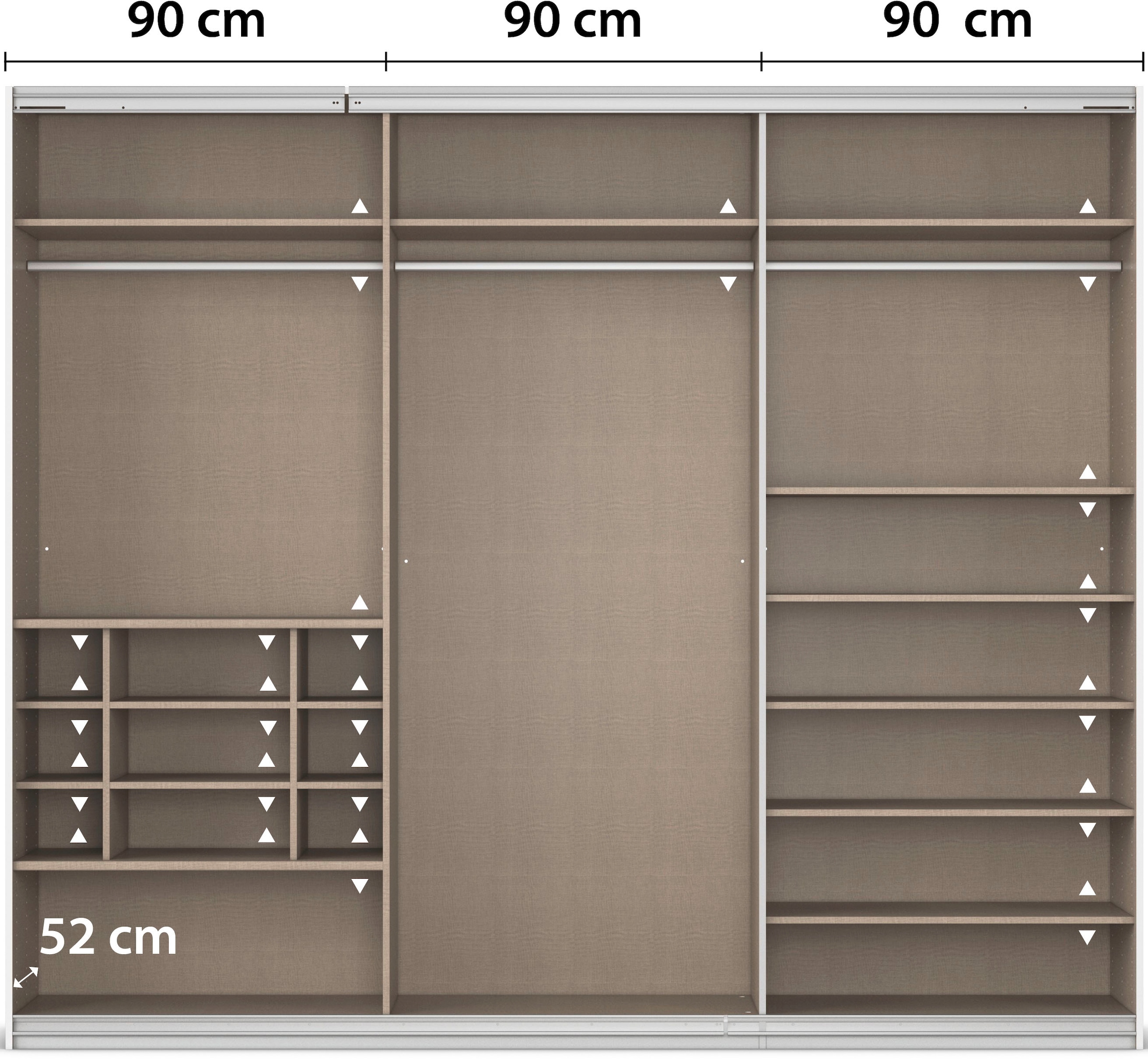 rauch Schwebetürenschrank »Kleiderschrank Schrank Garderobe Wäscheschrank TOMA«, inkl. Regaleinsatz sowie zusätzlichen Einlegeböden MADE IN GERMANY
