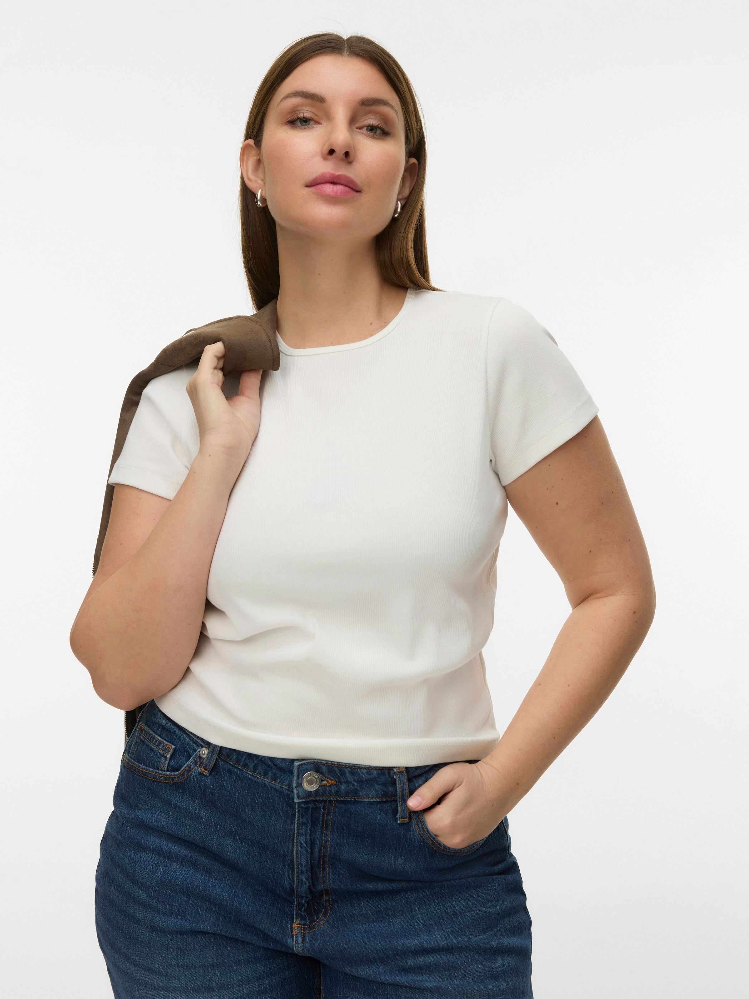 Vero Moda Curve T-Shirt "VMCHLOE SS SHORT TOP GA JRS NOOS CUR" Baumwollmisc günstig online kaufen