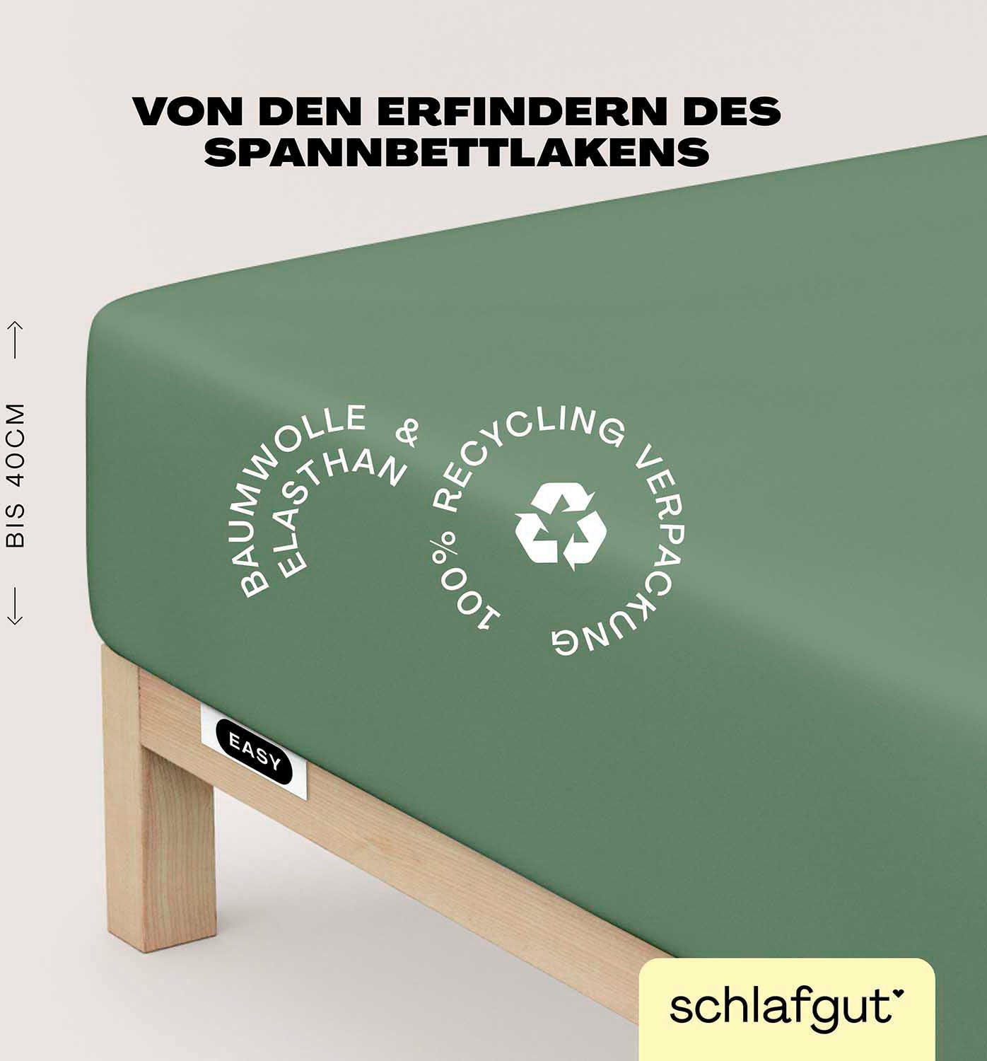 Schlafgut Spannbettlaken »EASY Jersey Elasthan Boxspring«, MADE IN GREEN by OEKO-TEX®