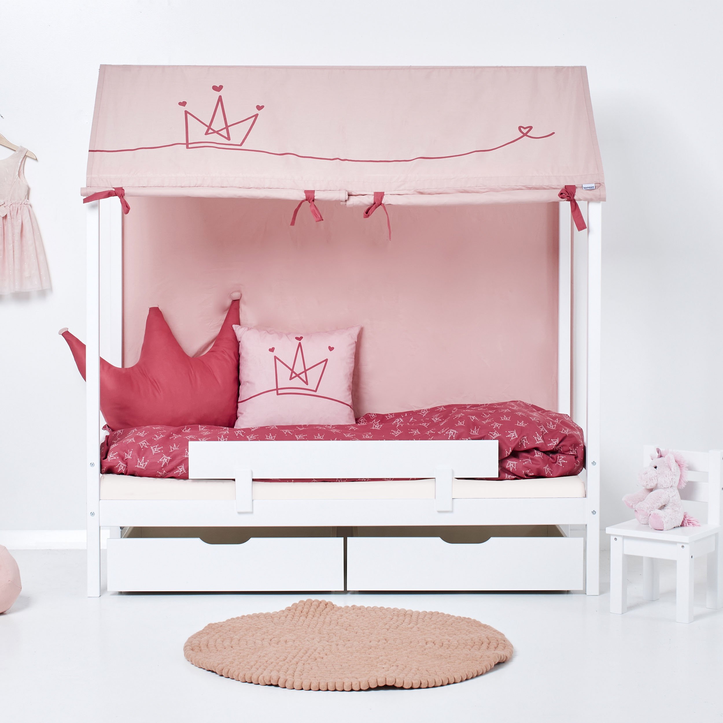 Thumbnail - Hoppekids Kinderbett "ECO Comfort Bett", Hausbett mit Dach wahlweise mit Rausfallschutz