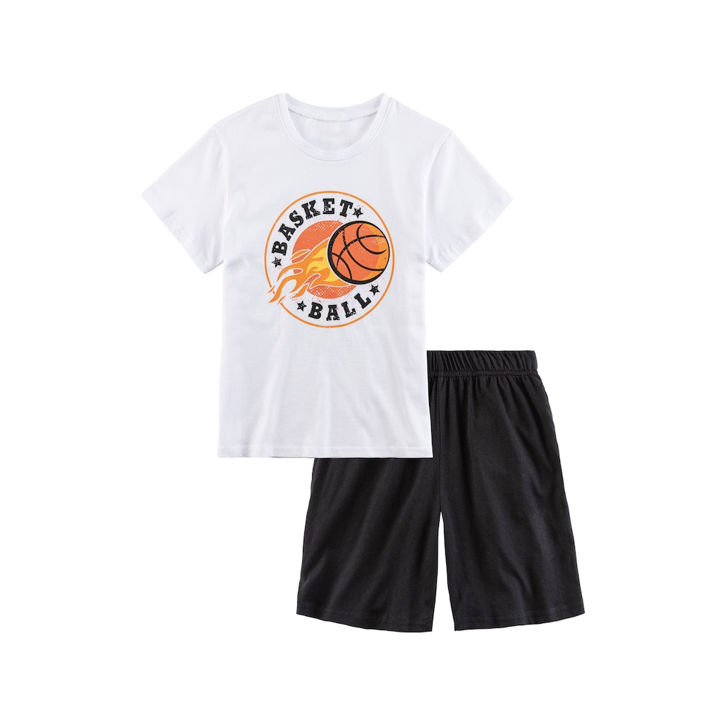 AUTHENTIC LE JOGGER Shorty, (2 tlg., 1 Stück), mit Basketball-Aufdruck