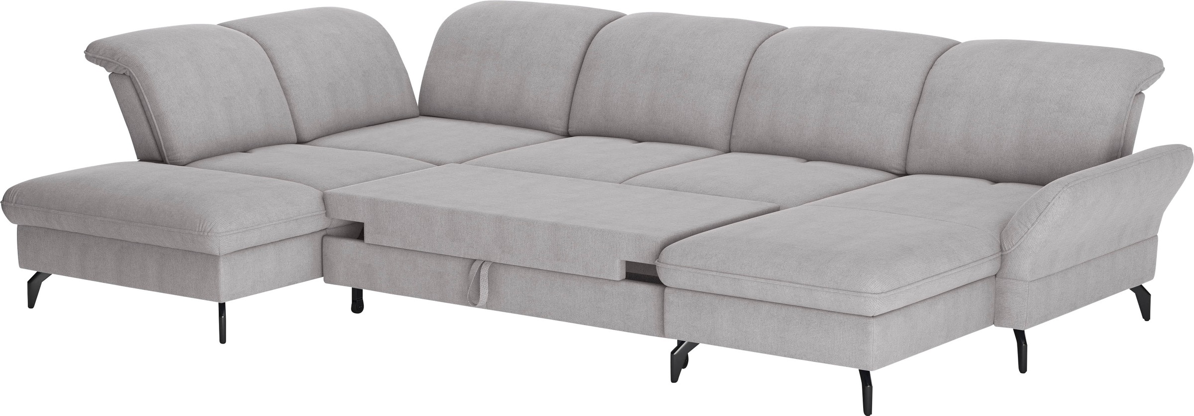 sit&more Wohnlandschaft »Leandro U-Form«, Wahlweise mit Bett-, Kopfteil - und Armlehnfunktion, sowie Bettkasten