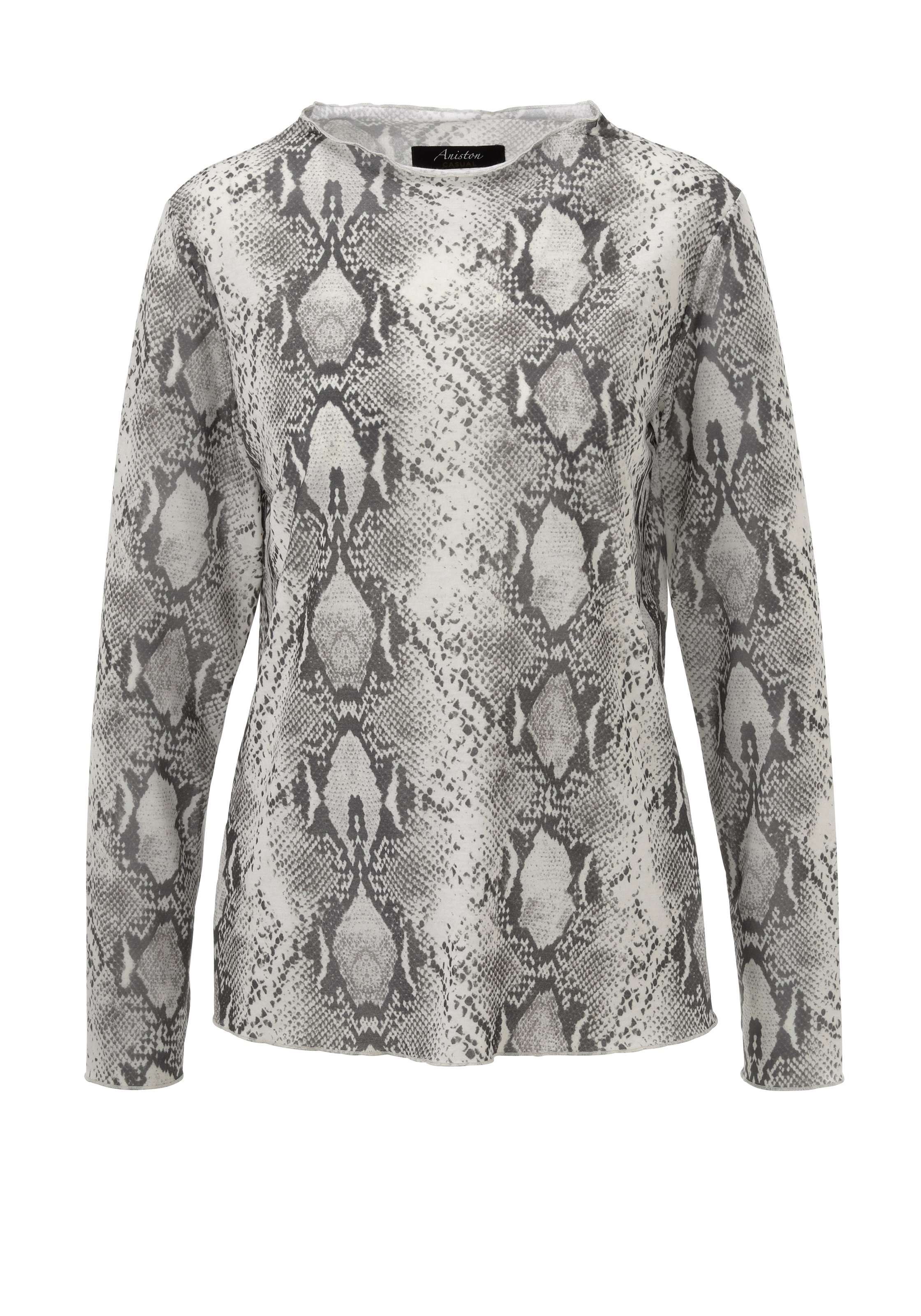 Aniston CASUAL Langarmshirt, mit farbharmonischen Schlangen-Druck - NEUE KOLLEKTION