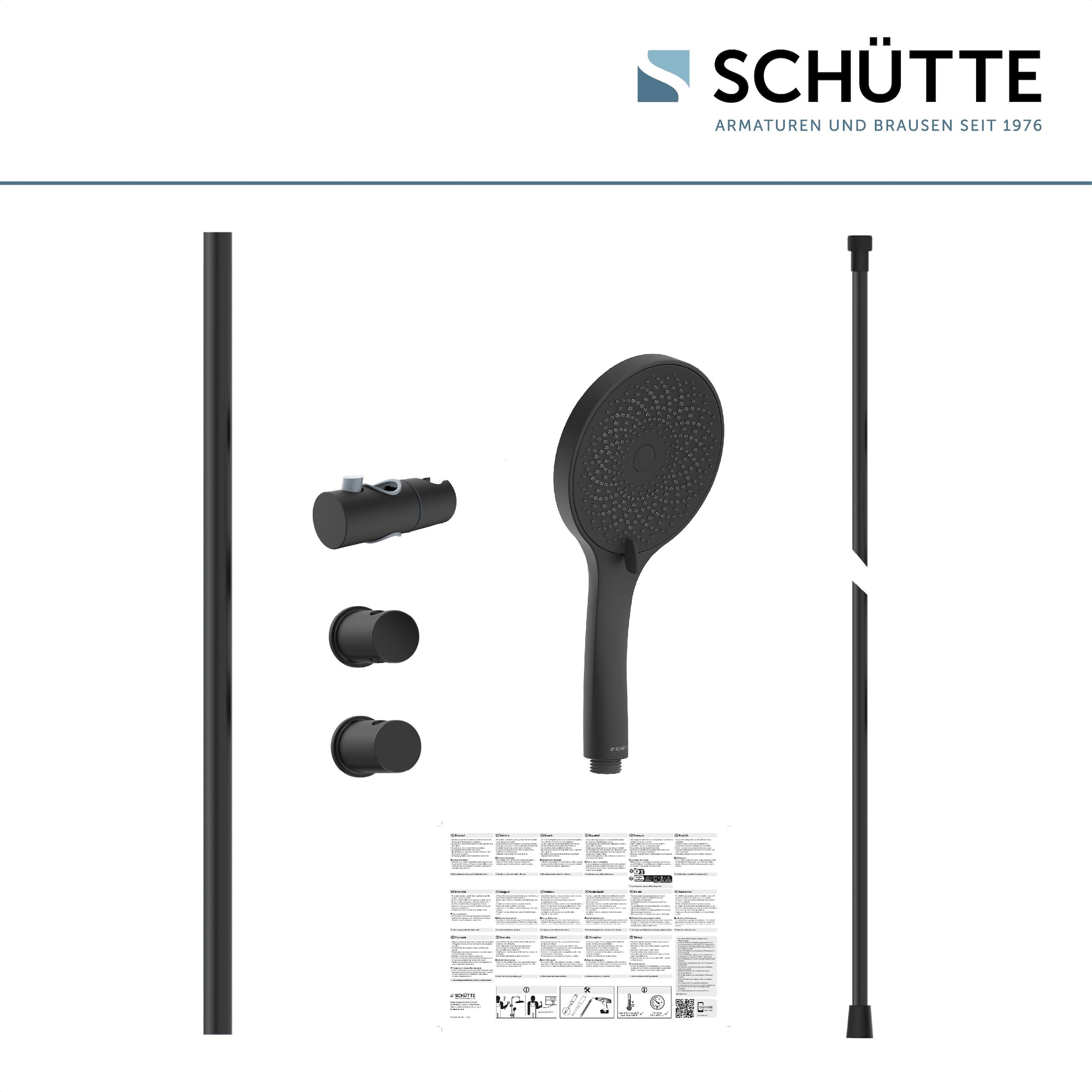 Schütte Handbrause »RAVEN«, (Set), 3-fach verstellbar, Antikalk, wassersparend