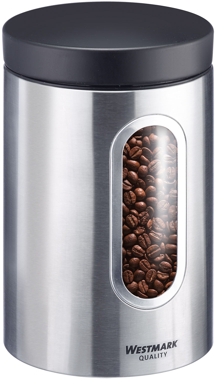 WESTMARK Vorratsdose »Vorratsdose mit Fenster 1800 ml«, (1 tlg.), Edelstahl Vorratsbehälter für Kaffee, Mehl, Zucker etc.