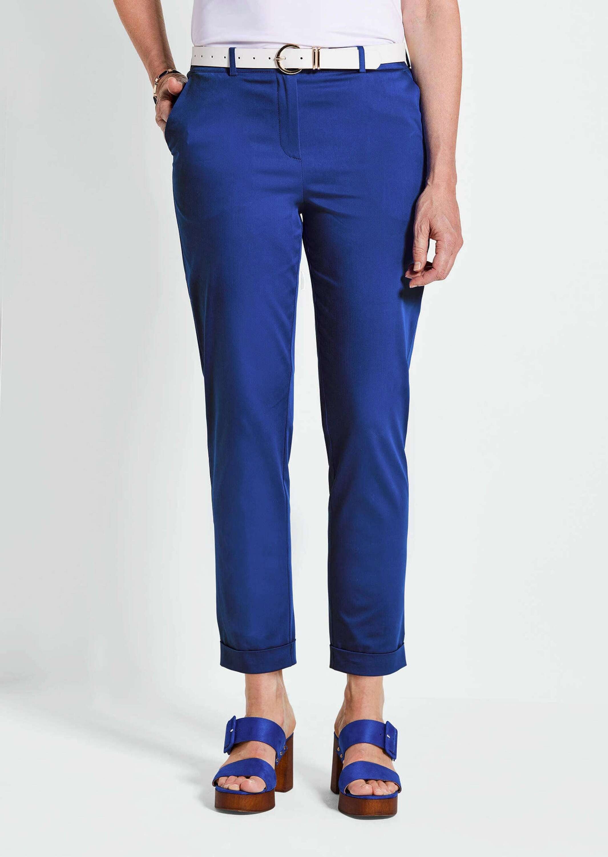 GOLDNER Stoffhose »Kurzgröße Elegante Hose LOUISA mit Glanz«