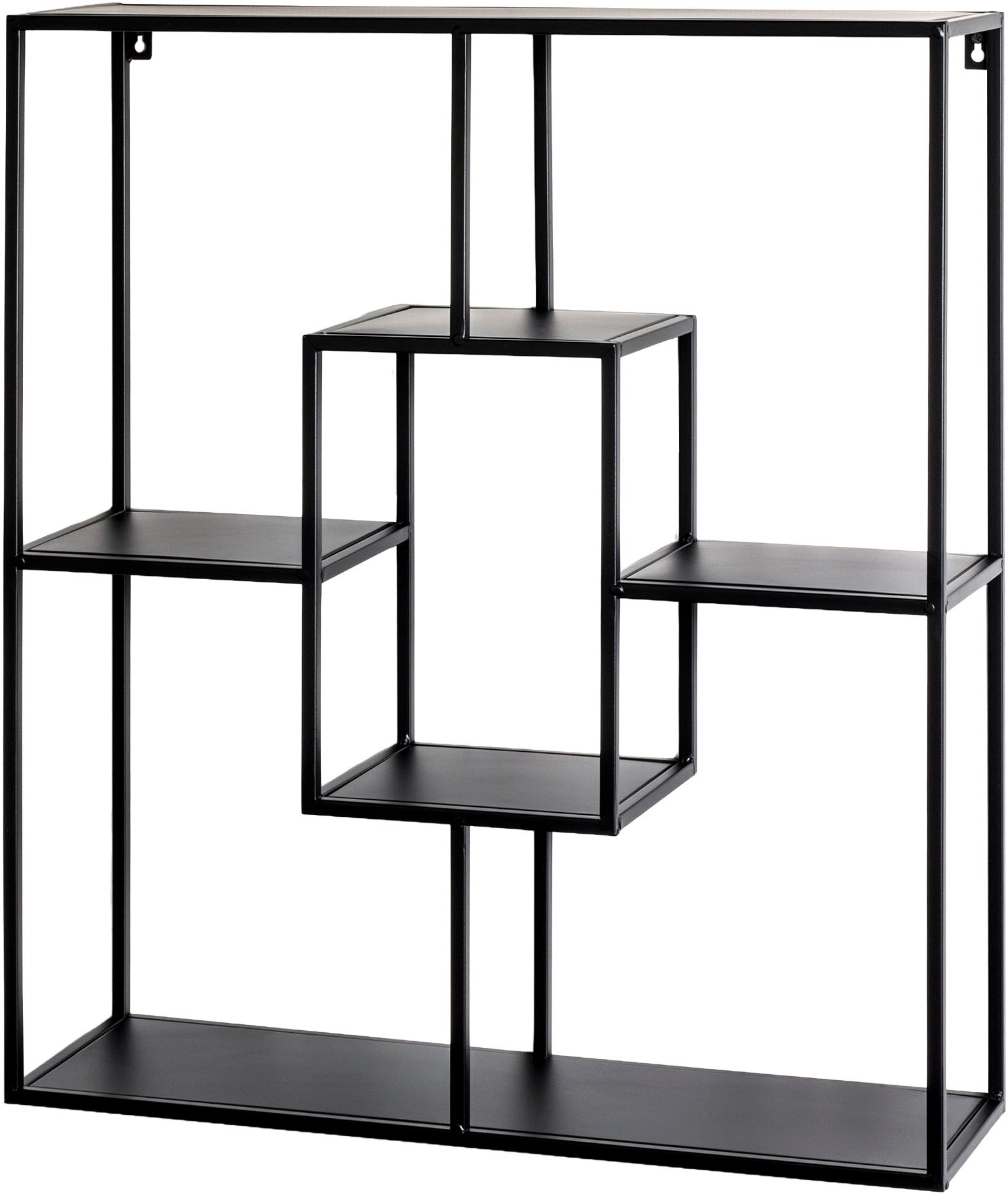 HAKU Wandregal »Hängeregal, Wandboard« quadratisch - aus Metall Schwarz - B/T/H 60/18/70 cm