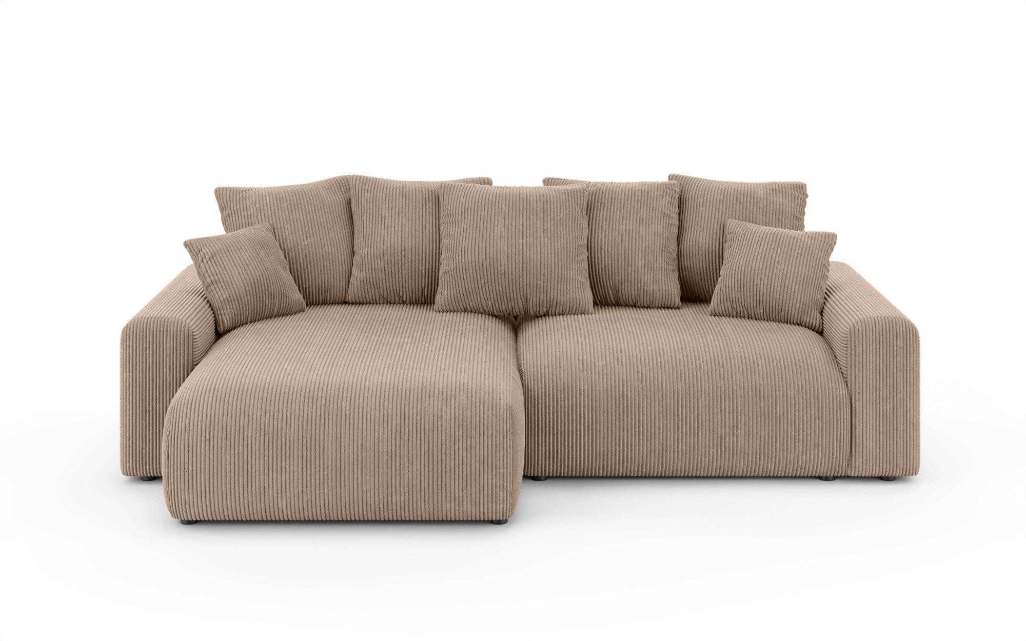 Home affaire Ecksofa »LAKESIDE klein mit Bettfunktion und Bettkasten, B/T/H 235/142/84 cm«, L-Form, Recamiere beidseitig montierbar, mit Wellenunterfederung