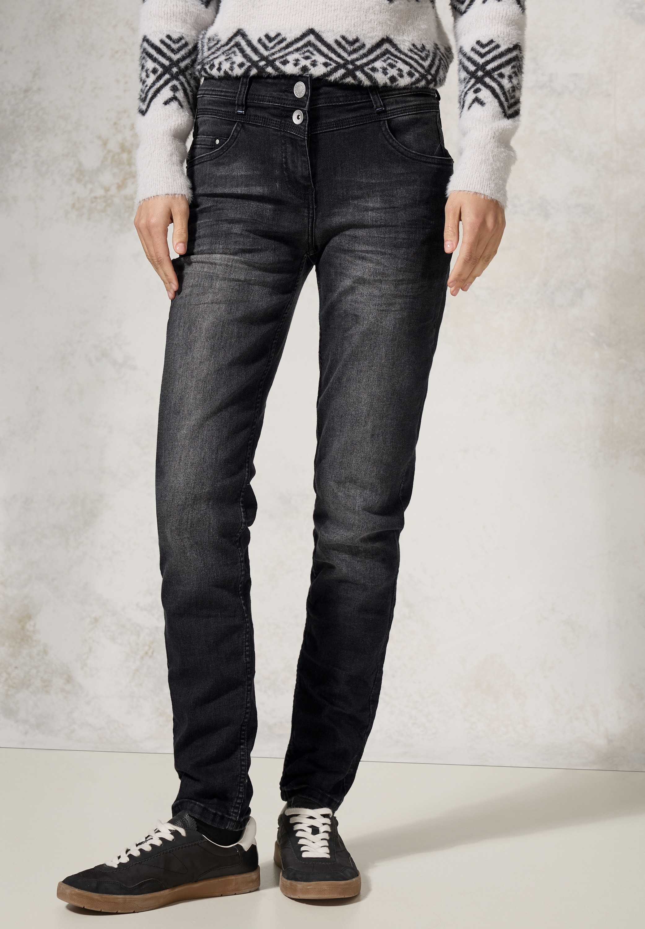Cecil Slim-fit-Jeans, High Waist