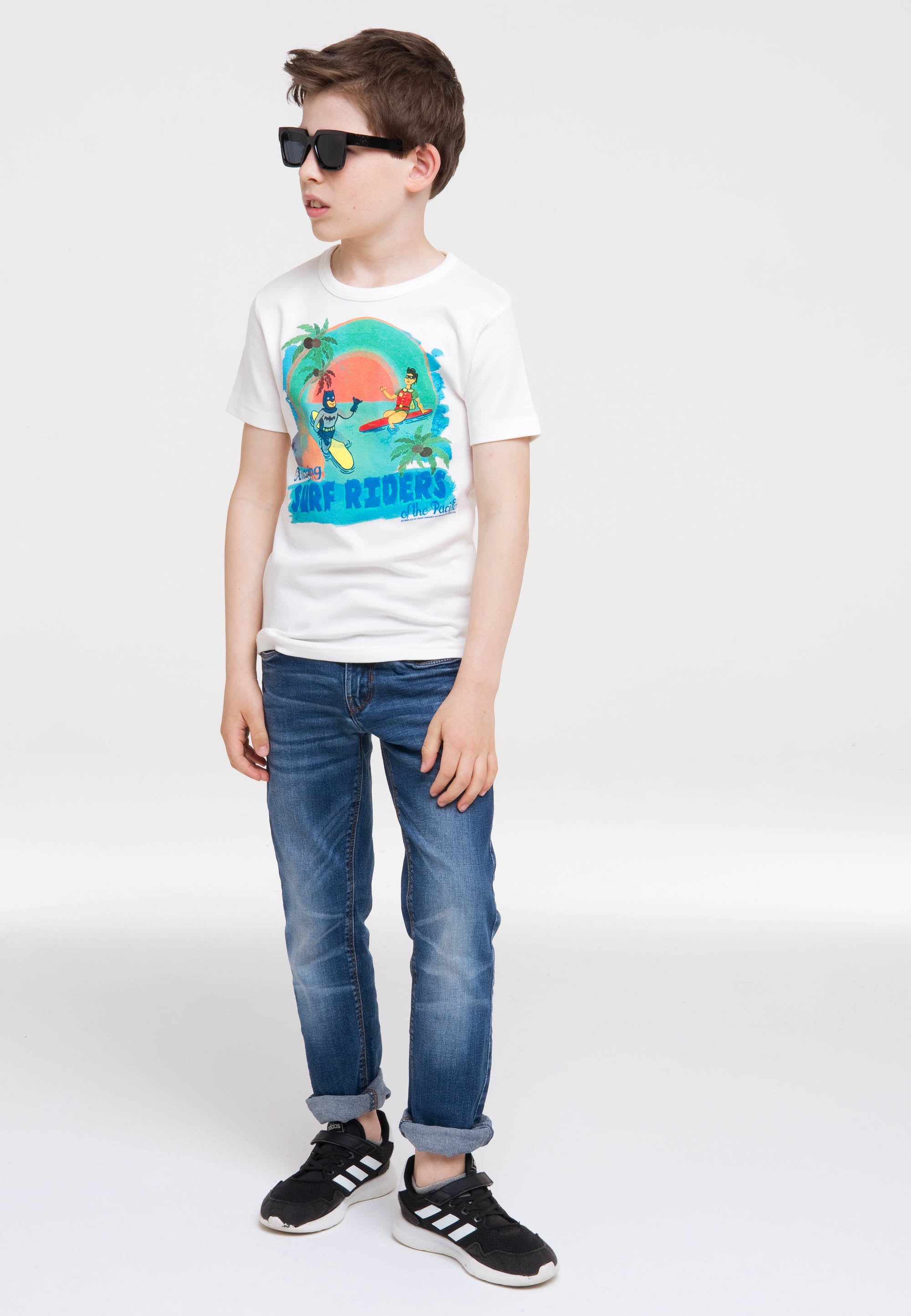 Thumbnail - LOGOSHIRT T-Shirt "DC - Batman & Robin - Surf Riders" mit Batman and Robin-Print