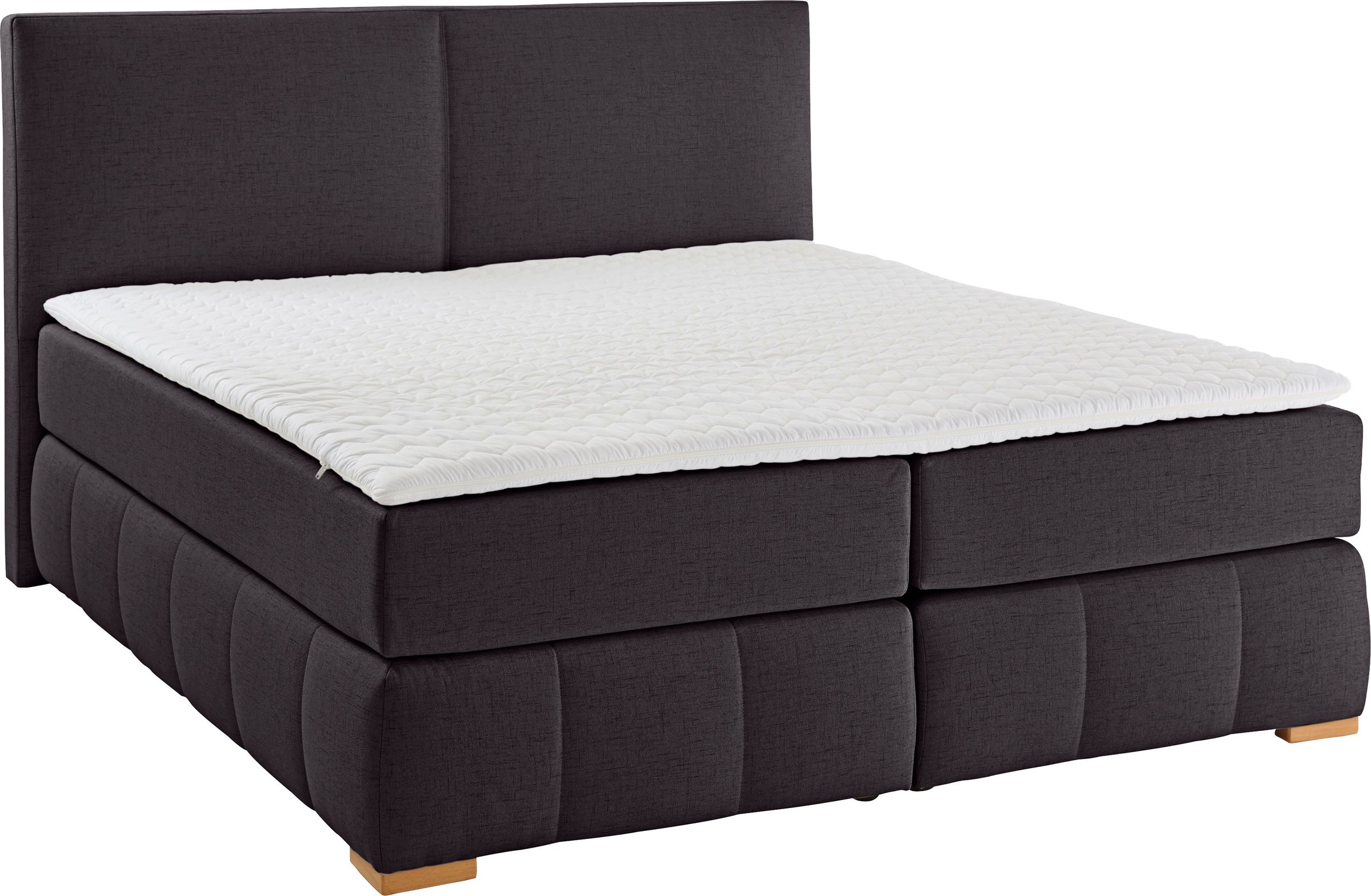 Thumbnail - Home affaire Boxspringbett "Wehma", inkl. Topper in 3 verschiedenen Matratzen, auch in Samtstoff