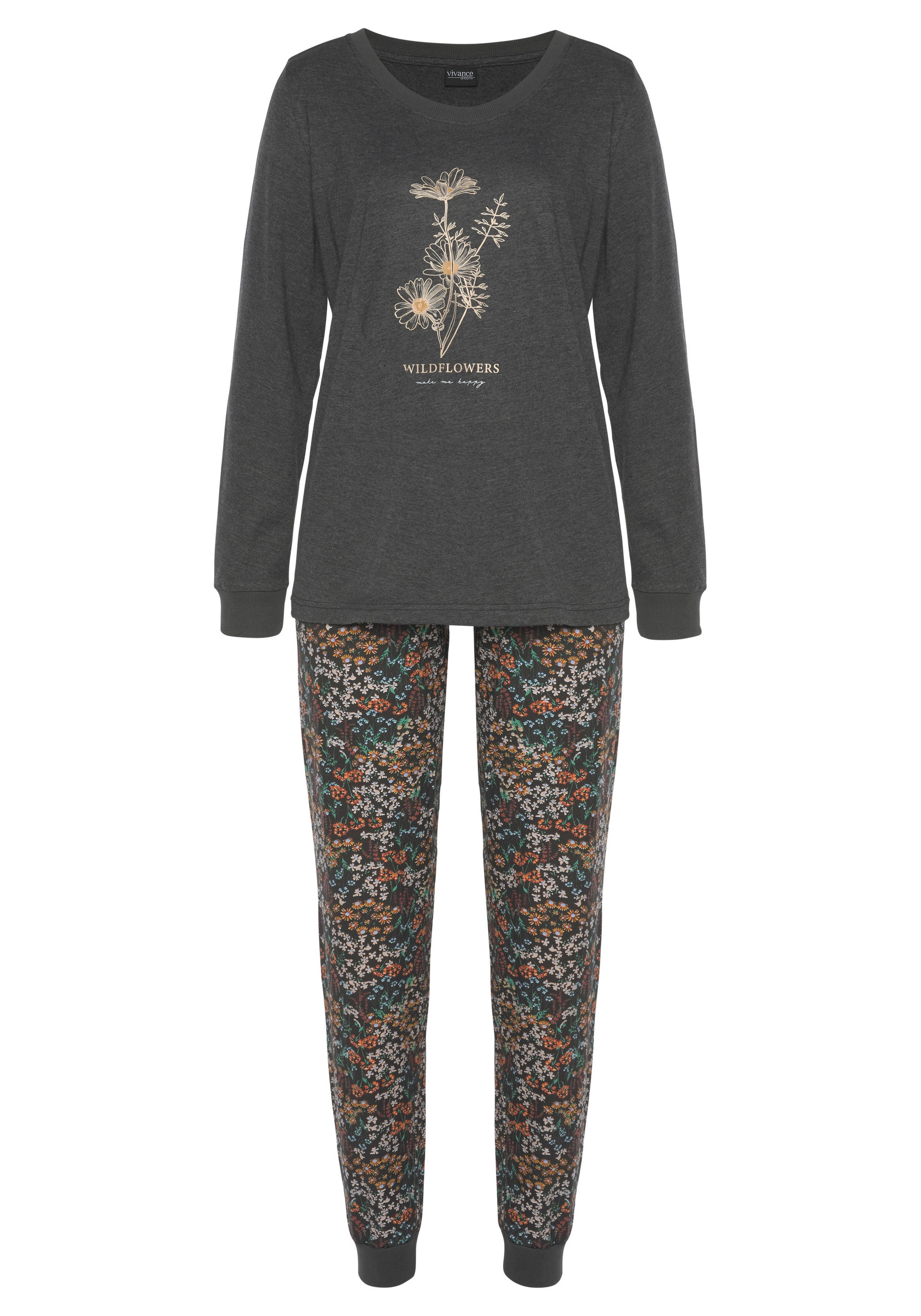 Vivance Dreams Pyjama, (2 tlg.), mit Frontdruck