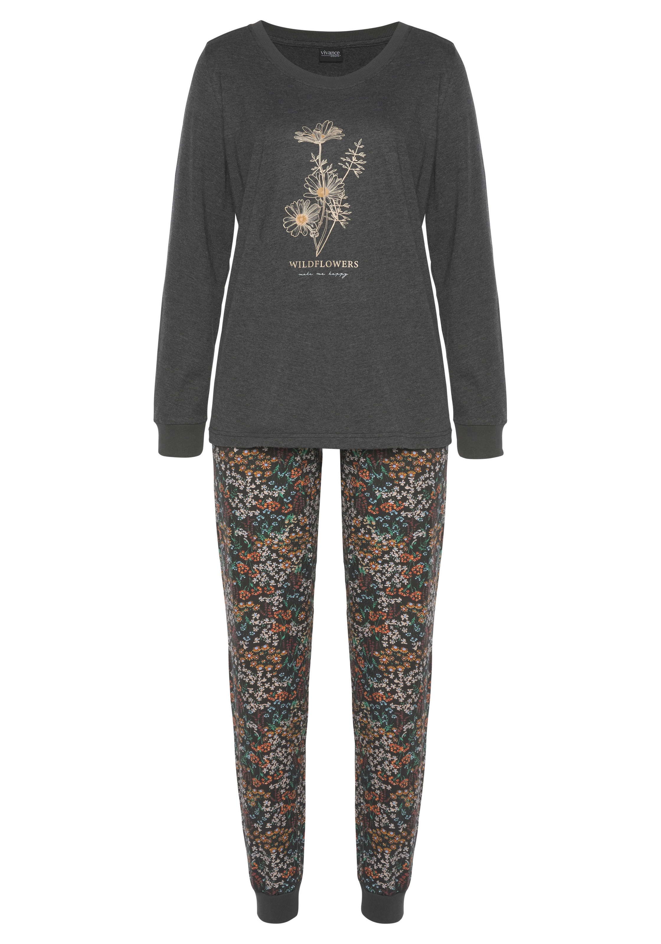 Vivance Dreams Pyjama, (2 tlg.), mit Frontdruck günstig online kaufen