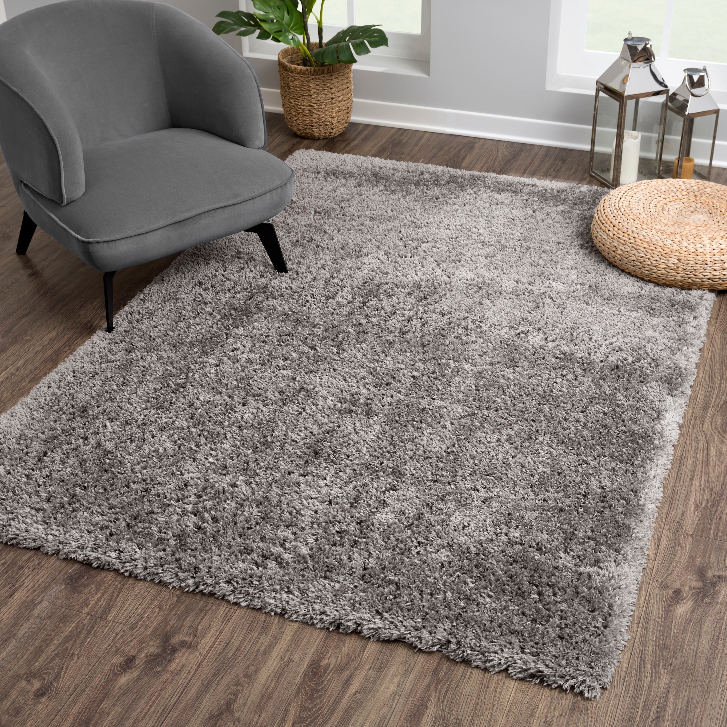 Sanat Hochflor-Teppich »Porto«, rechteckig, 45 mm Höhe, Wohnzimmer, Langflor, Shaggy Teppich