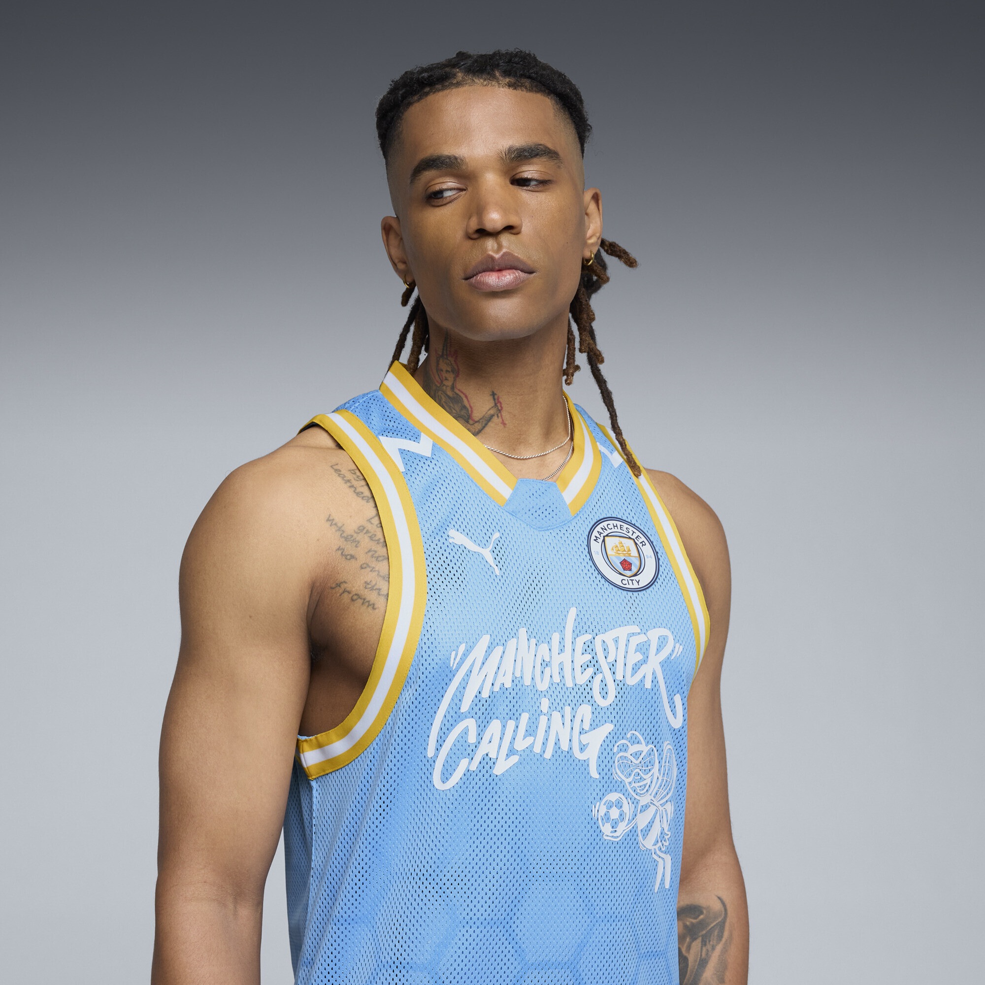 PUMA Trainingsshirt »PUMA HOOPS x MANCHESTER CITY Basketballtrikot Herren«