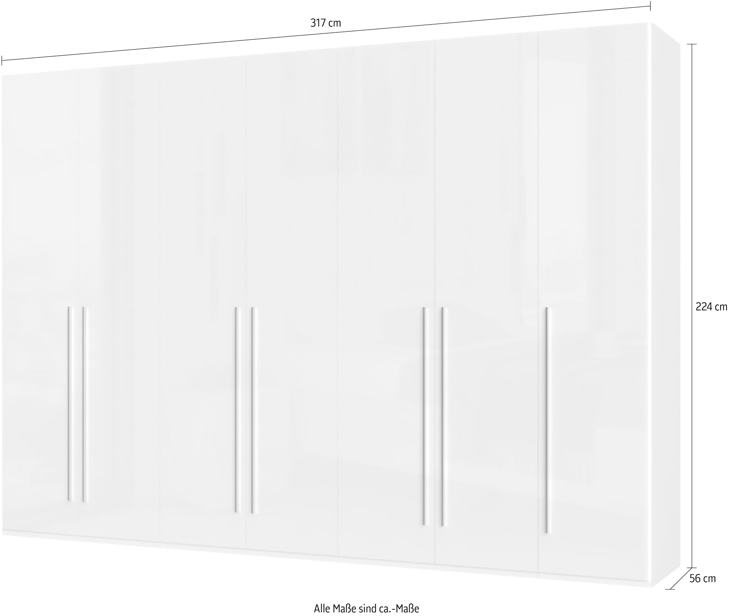 Places of Style Kleiderschrank »Piano«, weiß, UV lackiert, hochglänzend, Soft-Close Funktion