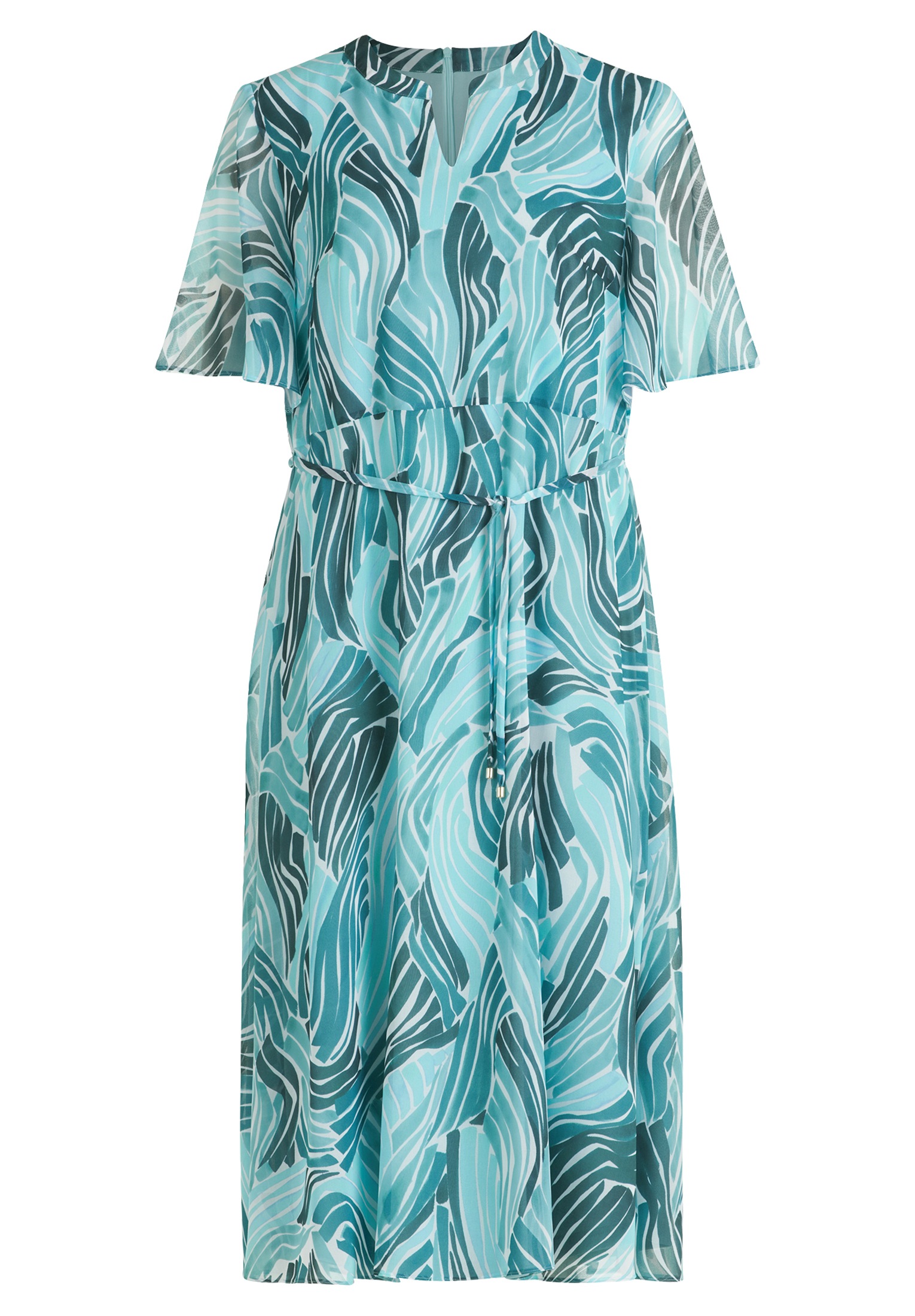 Betty&Co Chiffonkleid "Damen mit Flügelärmeln" Ohne Tasche Druck günstig online kaufen