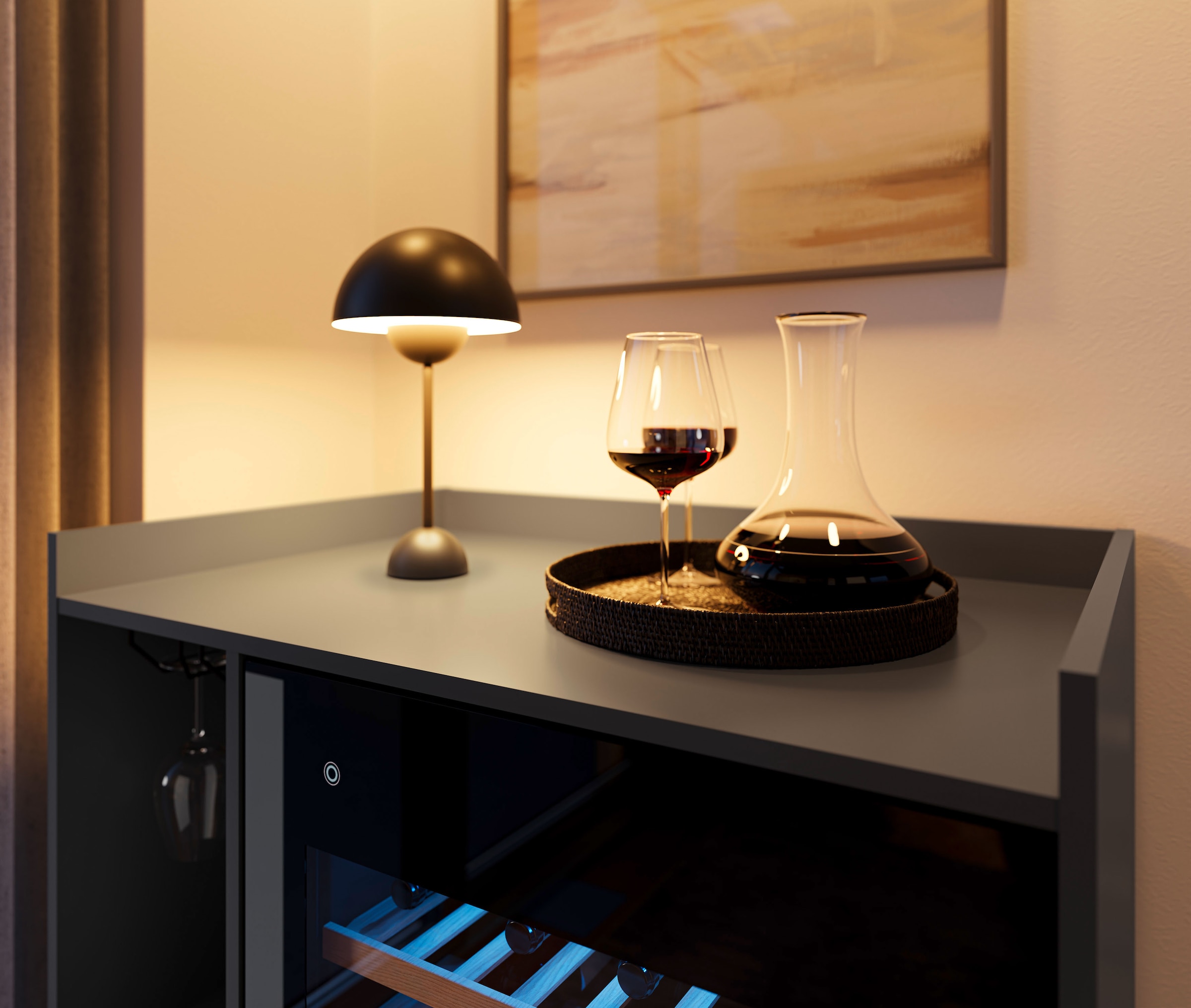 BASIC by Balculina Weinschrank »Tarent B/H/T 90x105x58 cm« Breite 90 cm, wahlweise mit Weinkühler