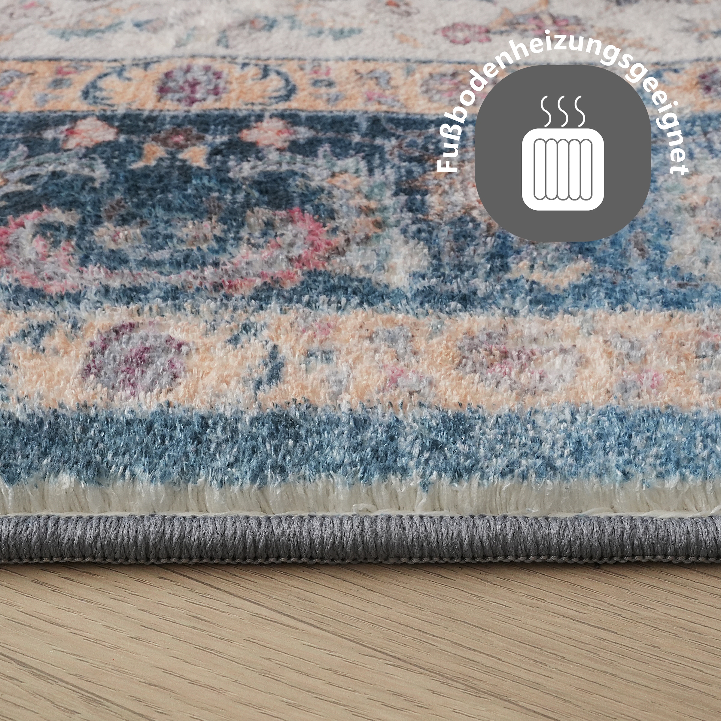 my home Teppich »Omar, Druckteppich, orientalisches Design, mehrfarbig, bedruckt«, rechteckig, 13 mm Höhe, Orient-Optik, Vintage Design, weich, Wohnzimmer, Schlafzimmer