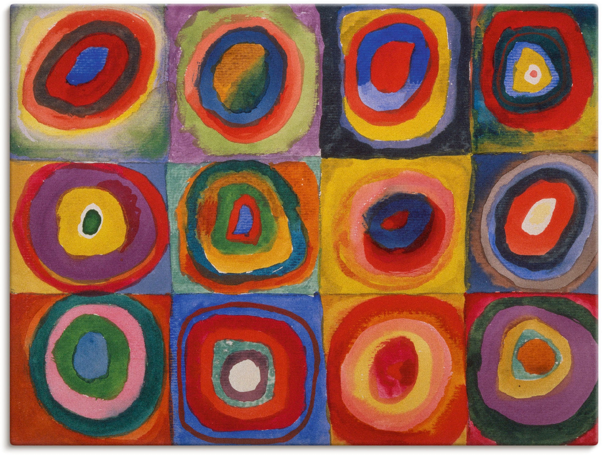 Artland Leinwandbild "Quadrate und konzentrische Ringe. 1913" Muster 1 Stk. günstig online kaufen