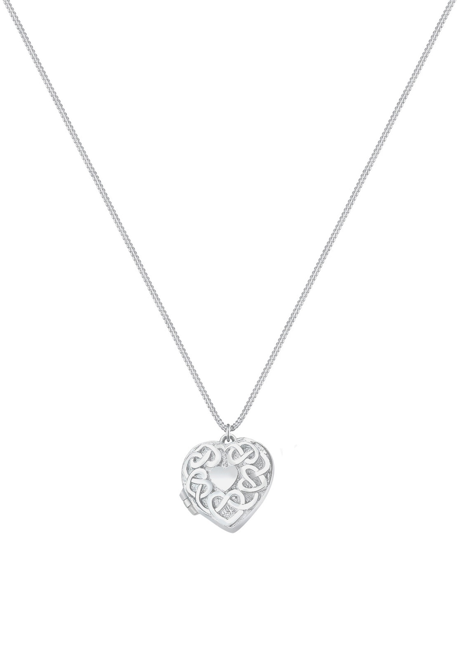 Elli Kette mit Anhänger »Herz Medaillon Ornament 925 Silber«