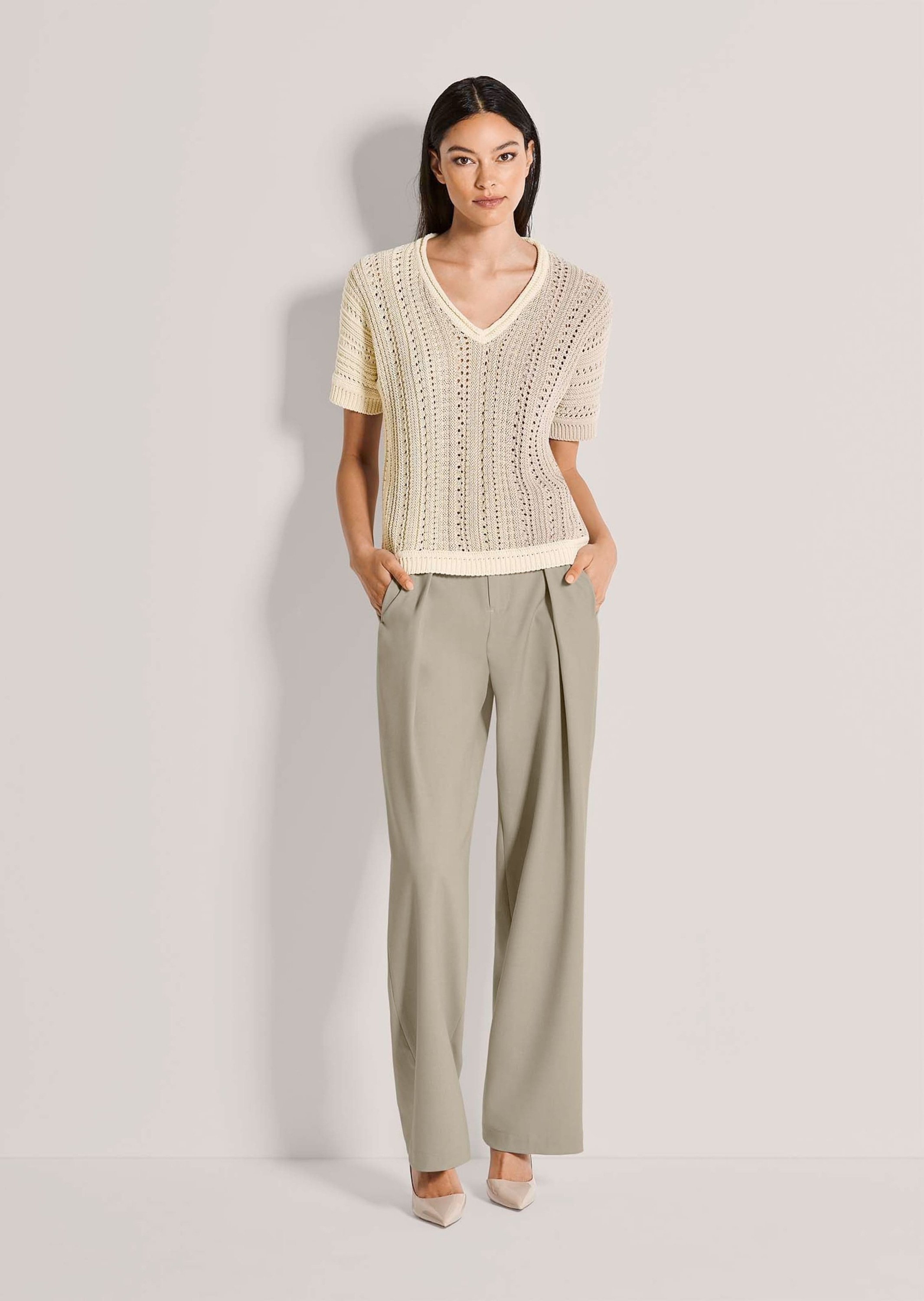 MADELEINE Longpullover "Strickpullover Ajourshirt mit Glanzeffekt" Dezentes günstig online kaufen